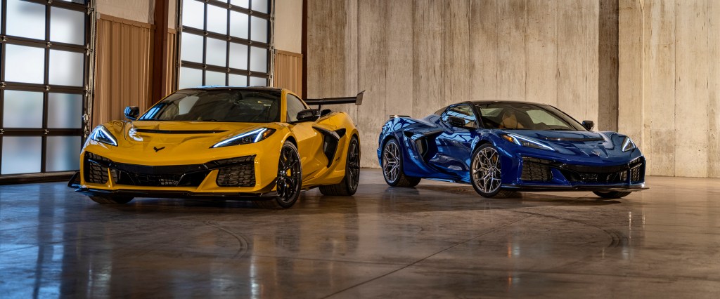 Chevrolet Corvette ZR1 coupe and convertible side by side
