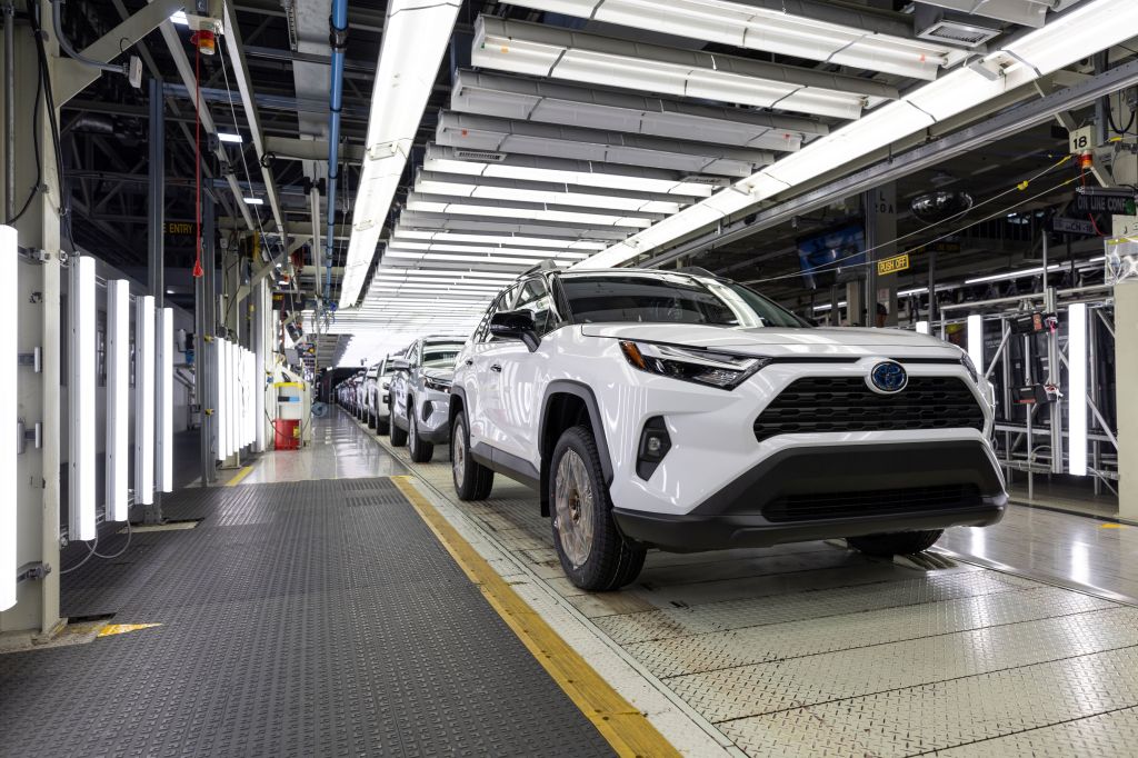 Toyota RAV4 Hybrid on assembly line