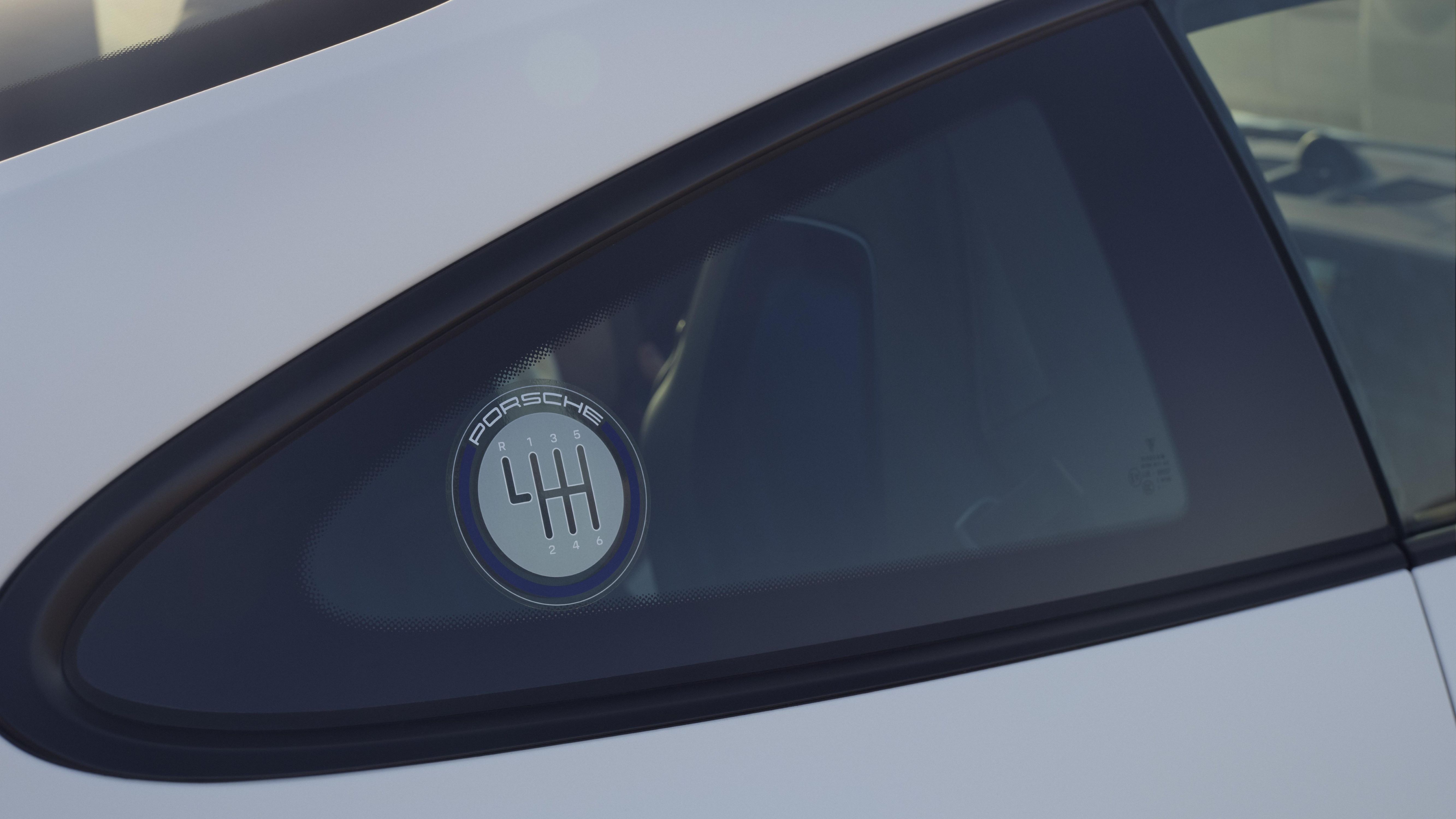 Porsche 911 Carrera T rear window stick shift sticker