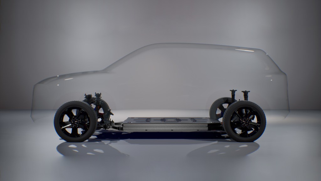 Mazda EV platform with vehicle overlay