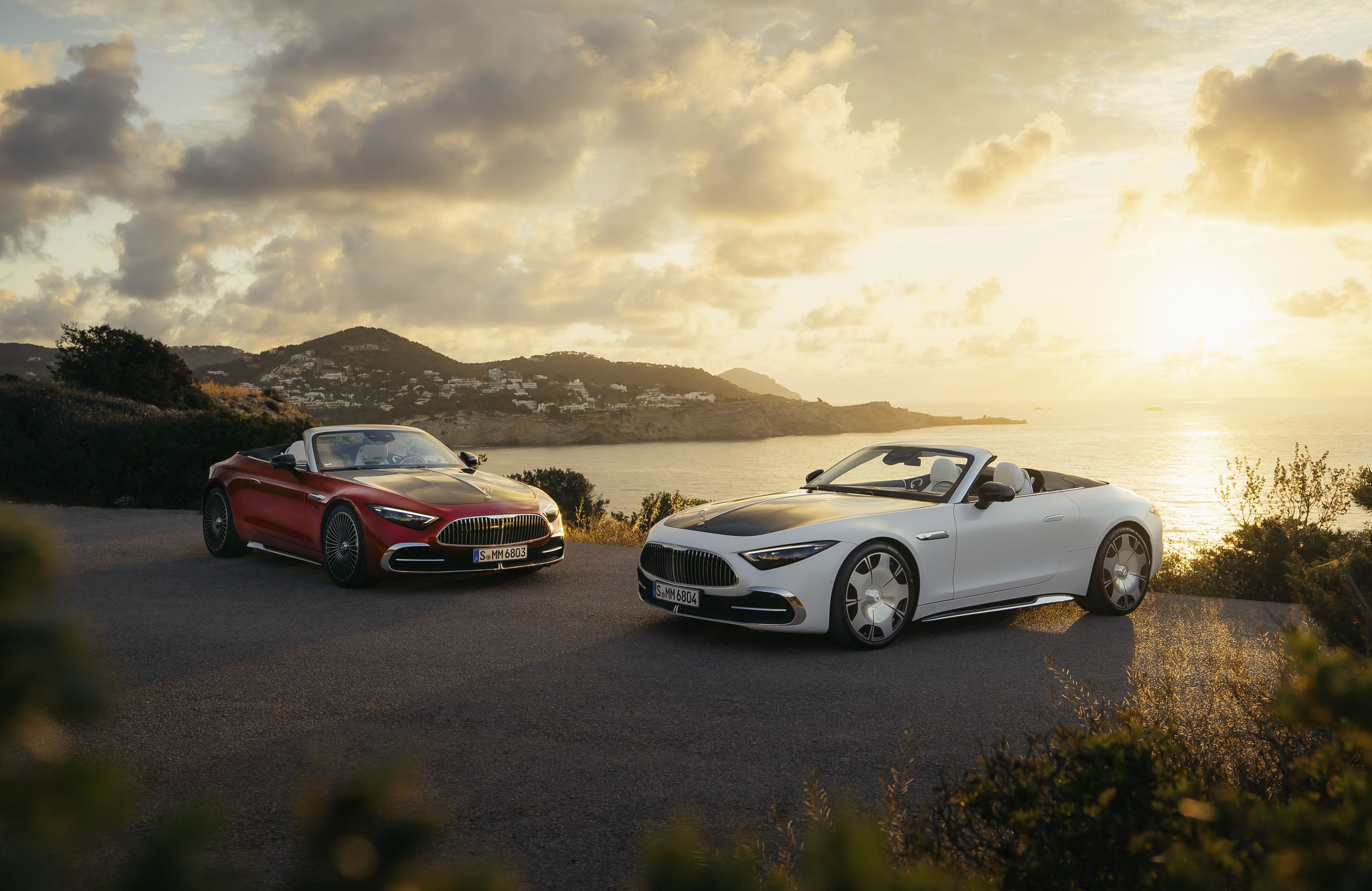 Mercedes-Maybach SL 680 red and white cars