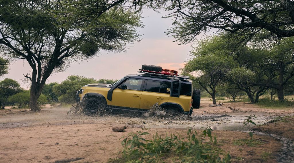 2026 Land Rover Defender 110 Trophy Edition in mud