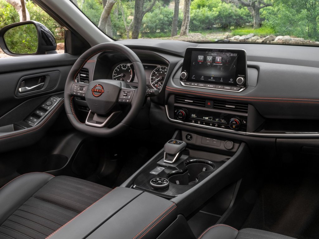 Nissan Rogue Rock Creek dashboard and steering wheel
