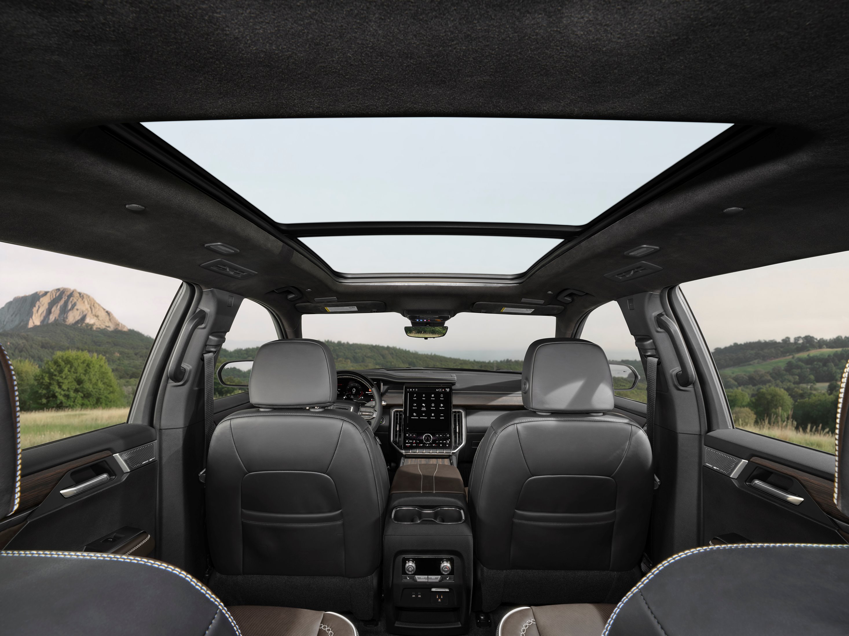 GMC Acadia Denali Ultimate interior view from rear seats