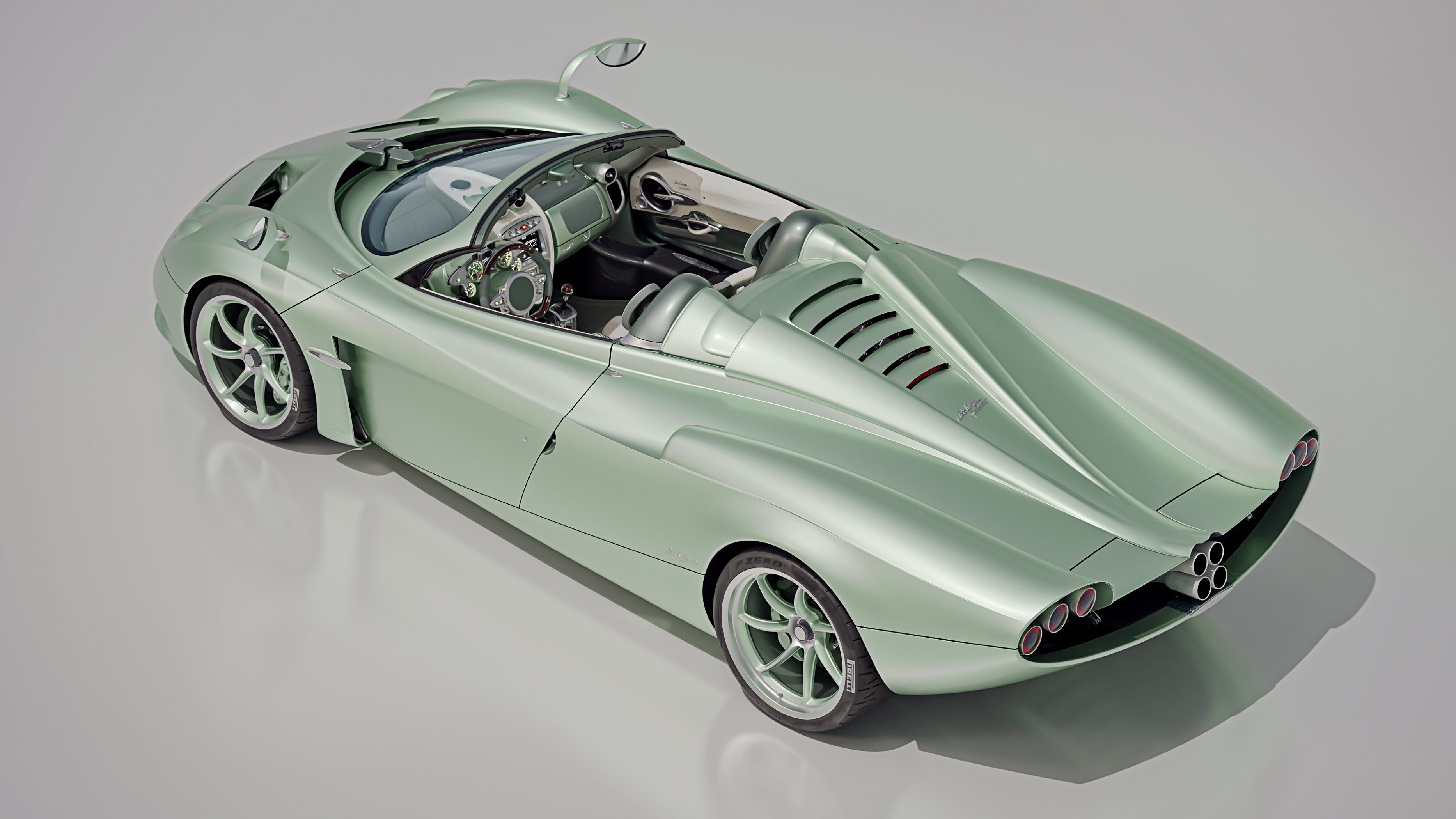 Pagani Huayra Codalunga Speedster top-down view from the rear