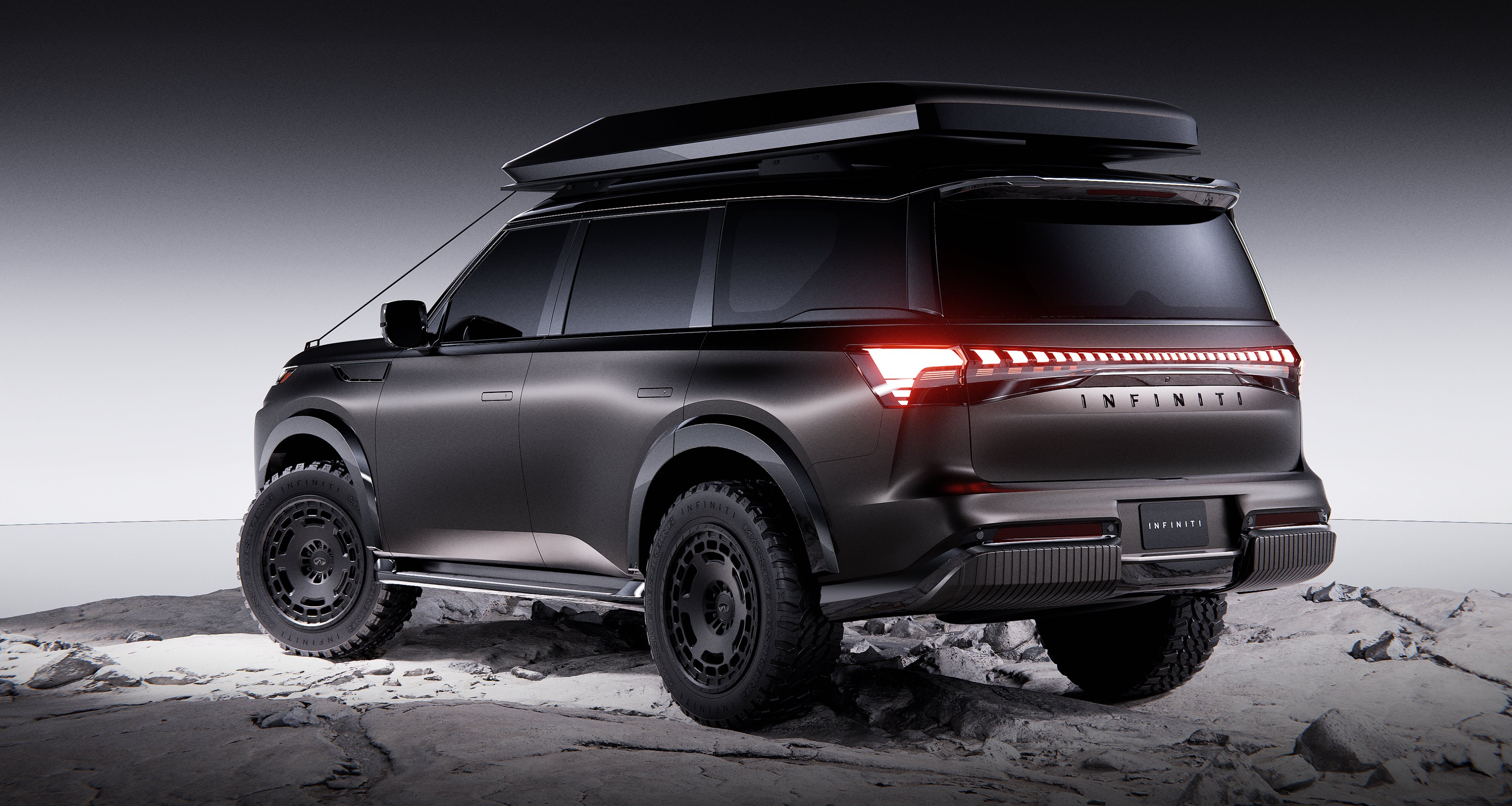 Infiniti QX80 Terrain Spec rear and side