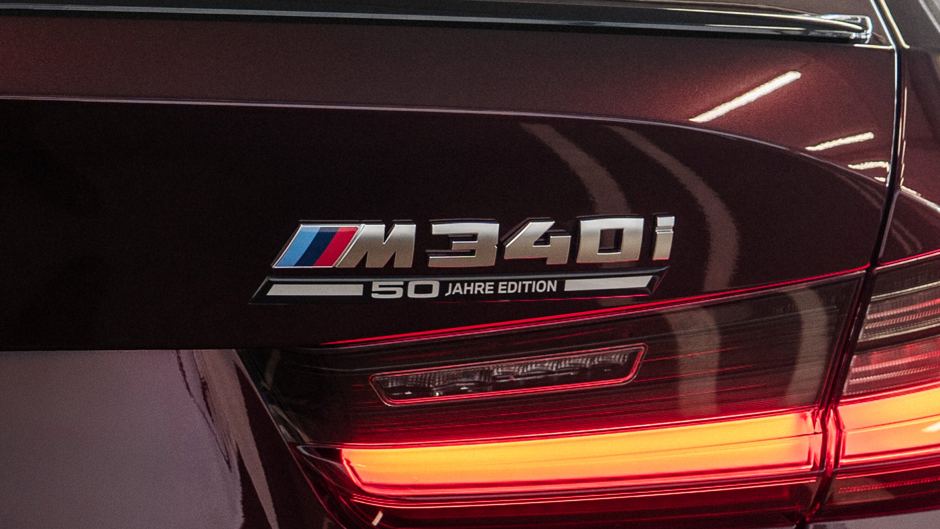 2026 BMW M340i xDrive 50 Jahre Edition trunk badge