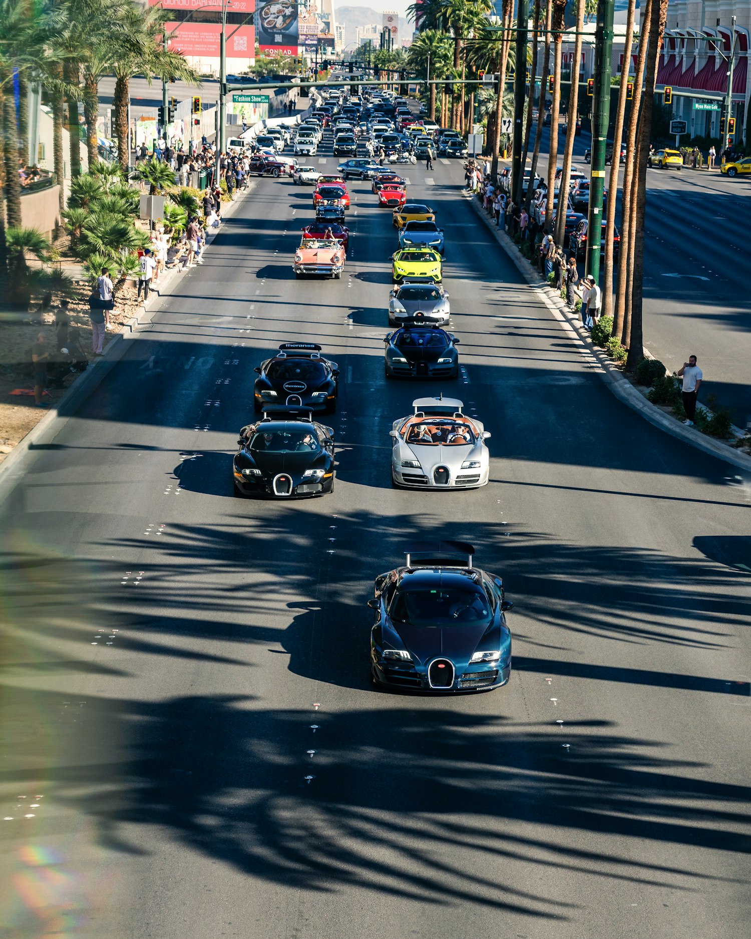Bugatti cars on Las Vegas Boulevard
