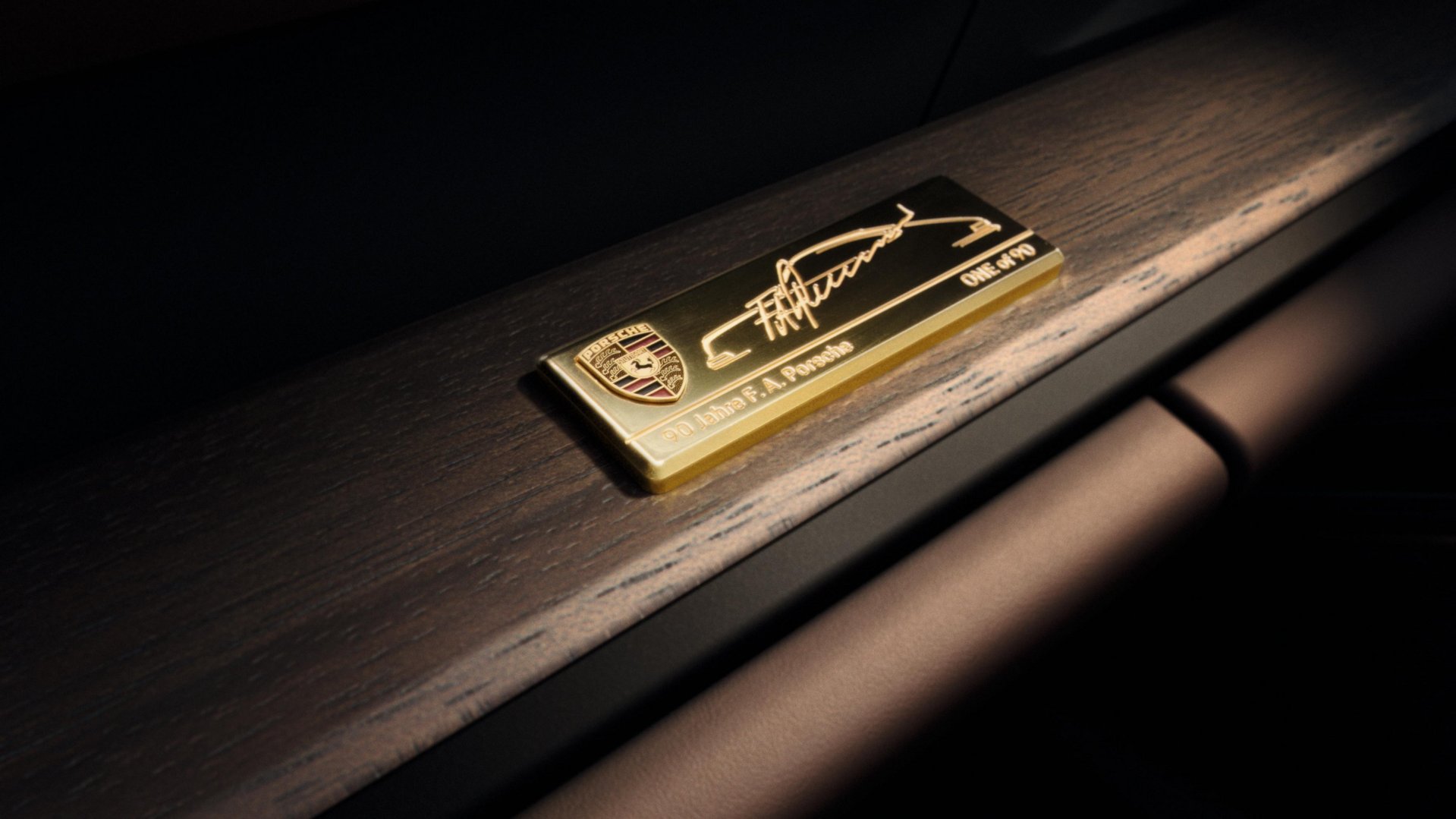 Porsche 911 GT3 90 F.A. Porsche dashboard plaque