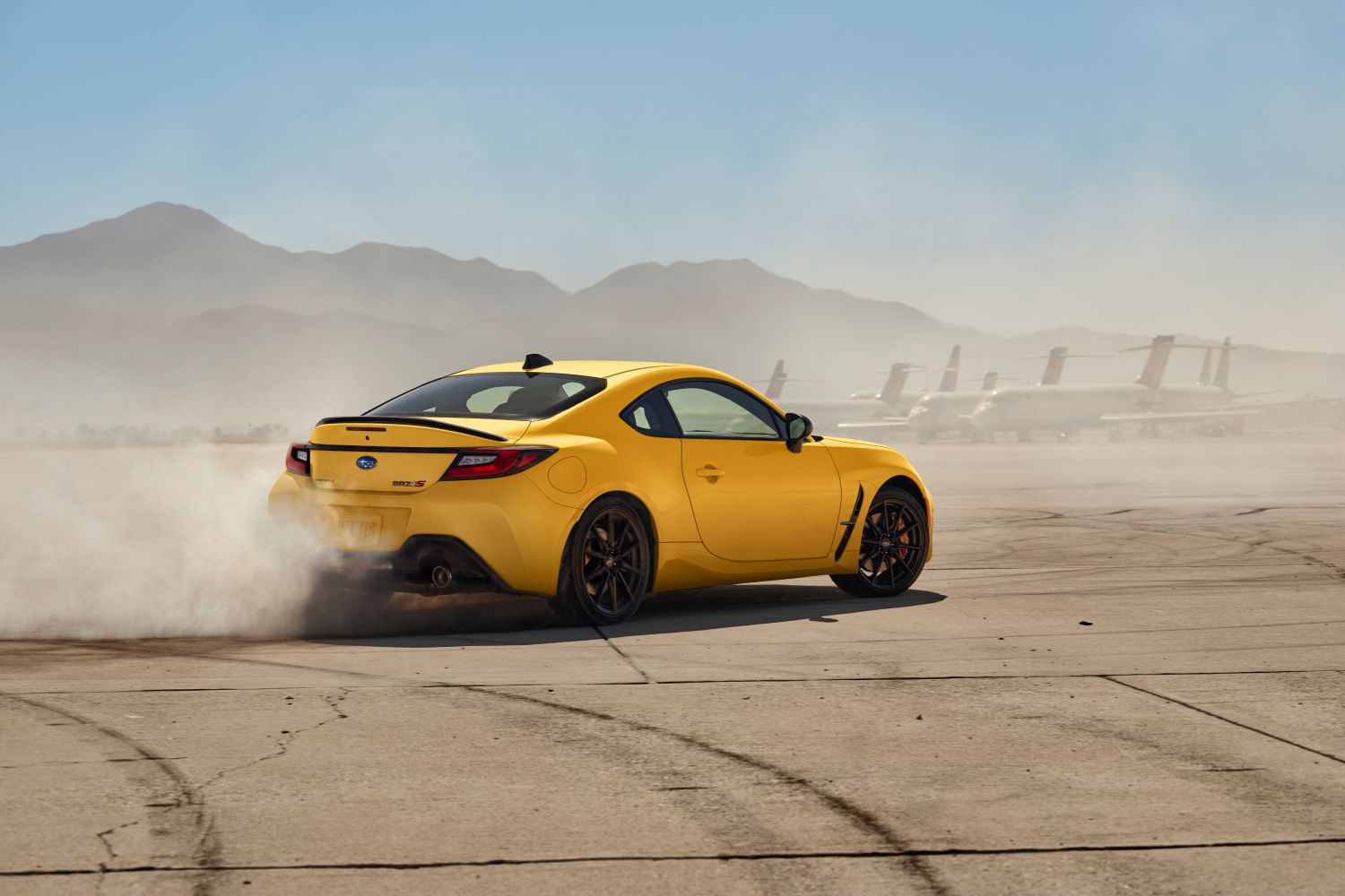 Subaru BRZ Kaminari Edition in motion from rear