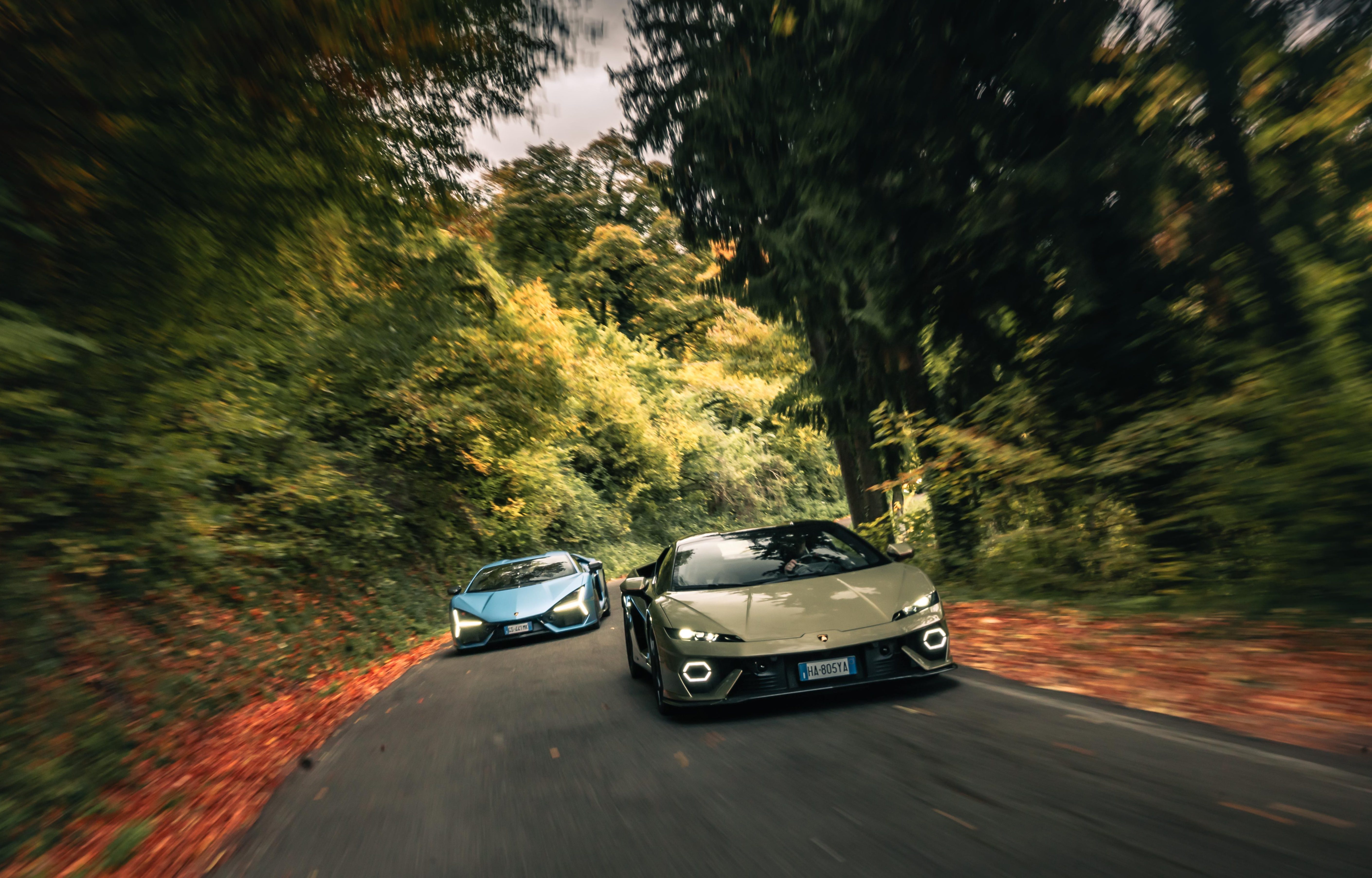 Two Lamborghini cars