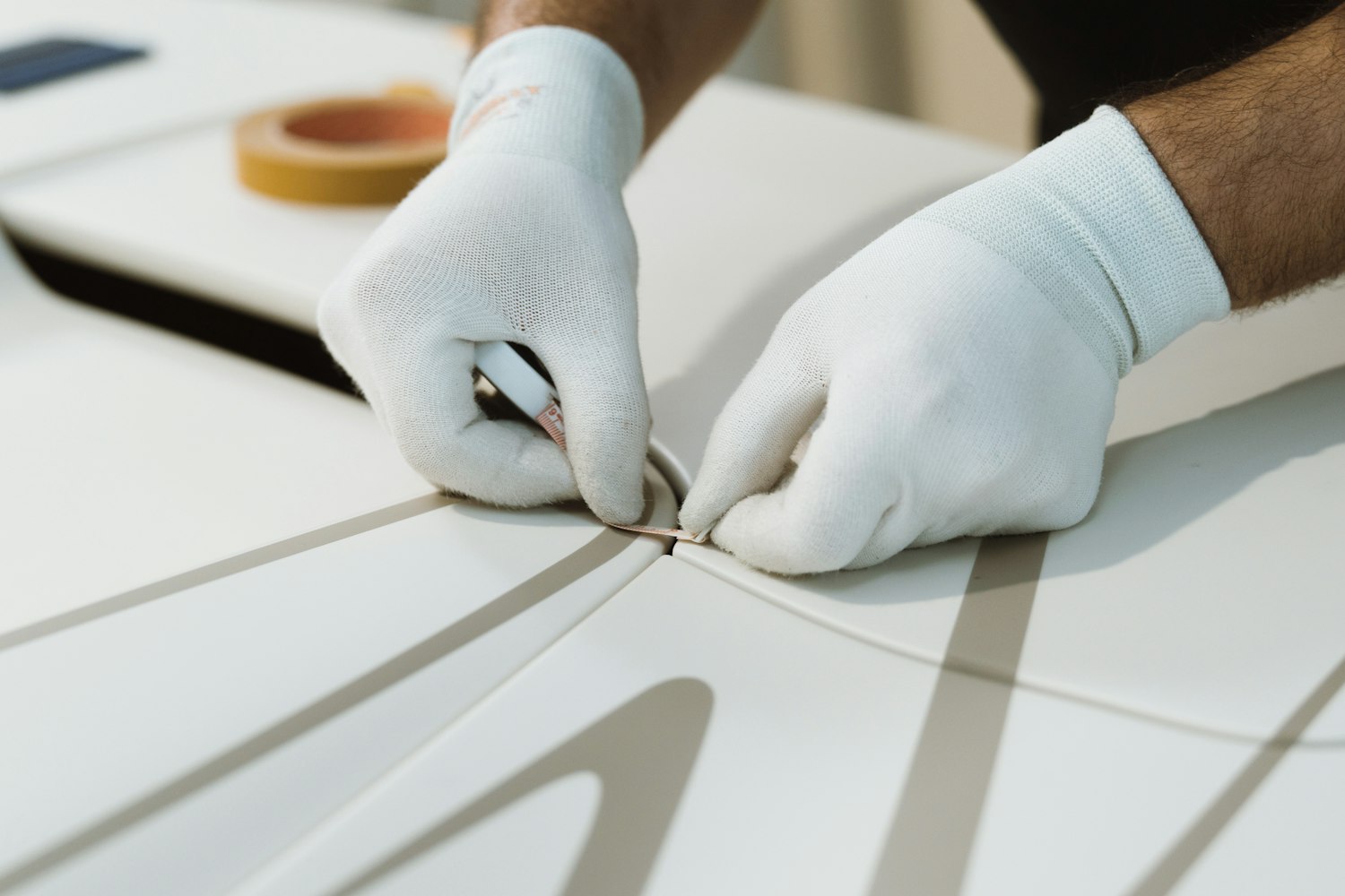 Designer checks colour of Bugatti W16 Mistral La Perle Rare