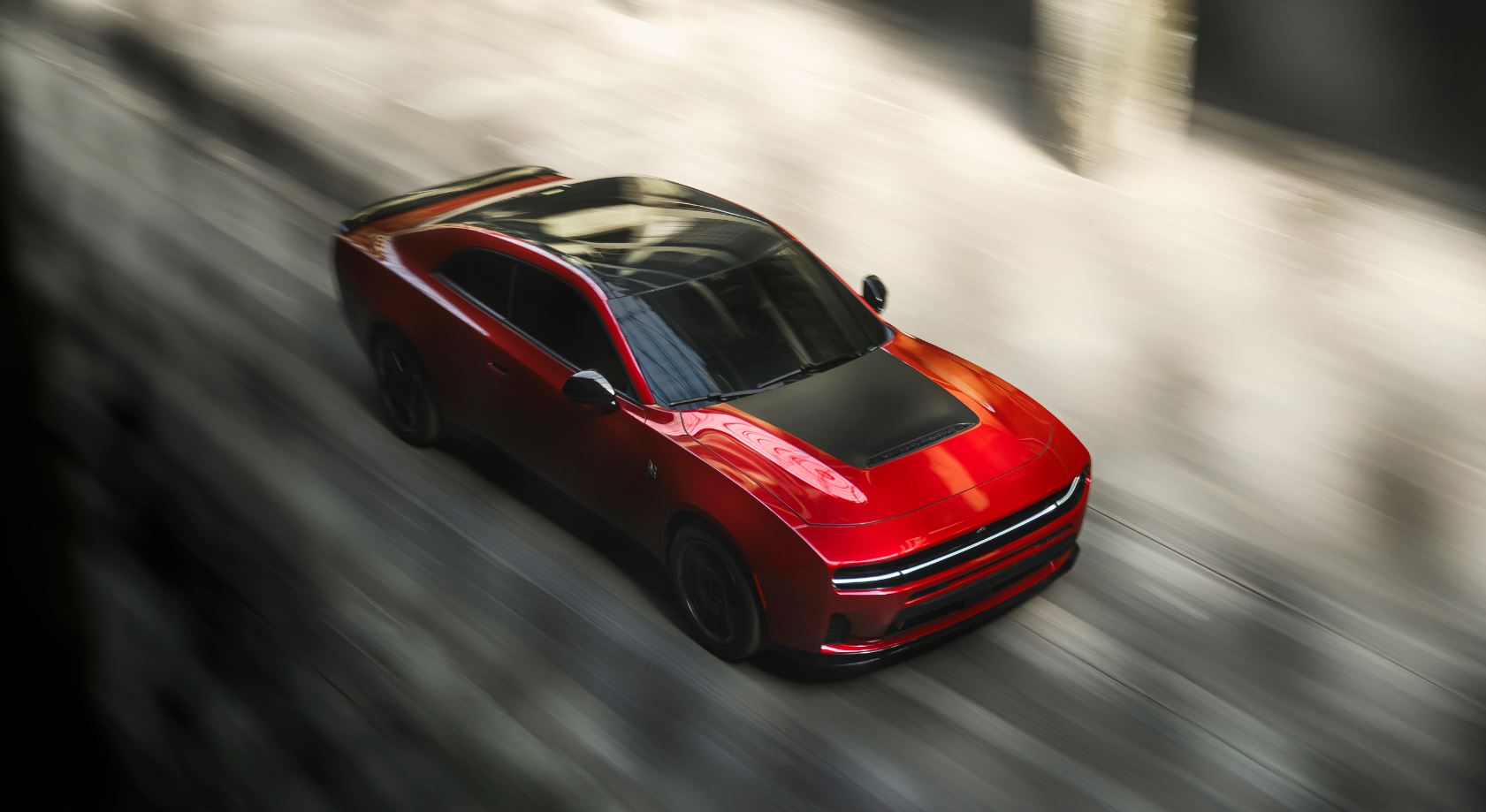 2026 Dodge Charger with black hood graphic