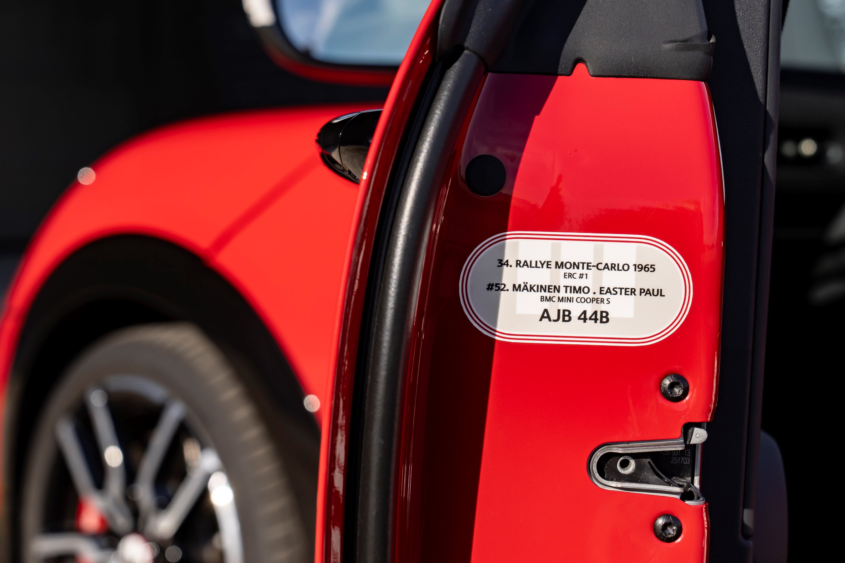 Mini 1965 Victory Edition door jam sticker