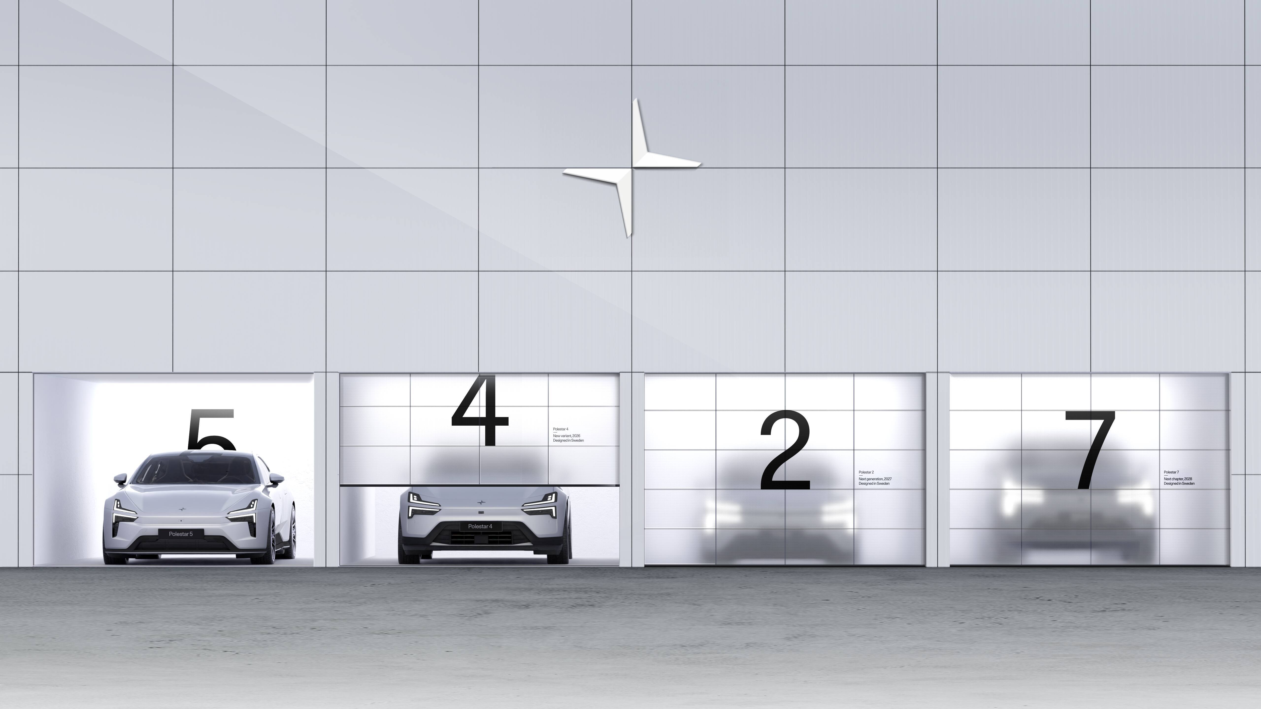 Polestar 5, Polestar 4, Polestar 2 and Polestar 7 teaser image