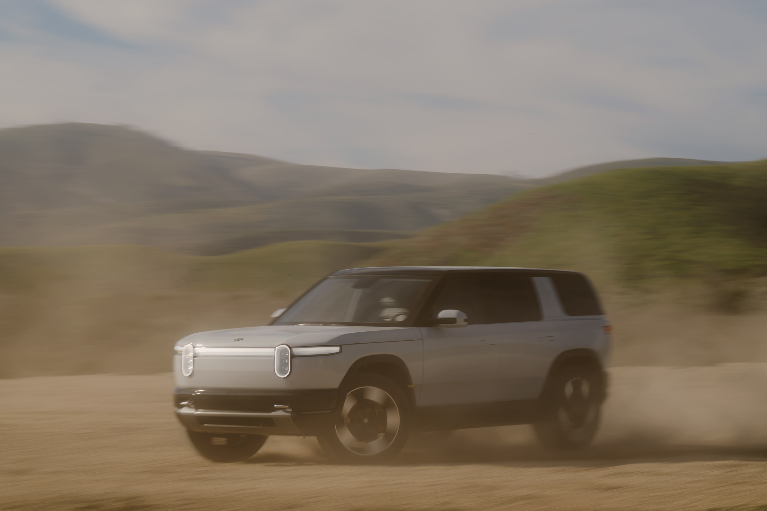 Rivian R2 driven in sand