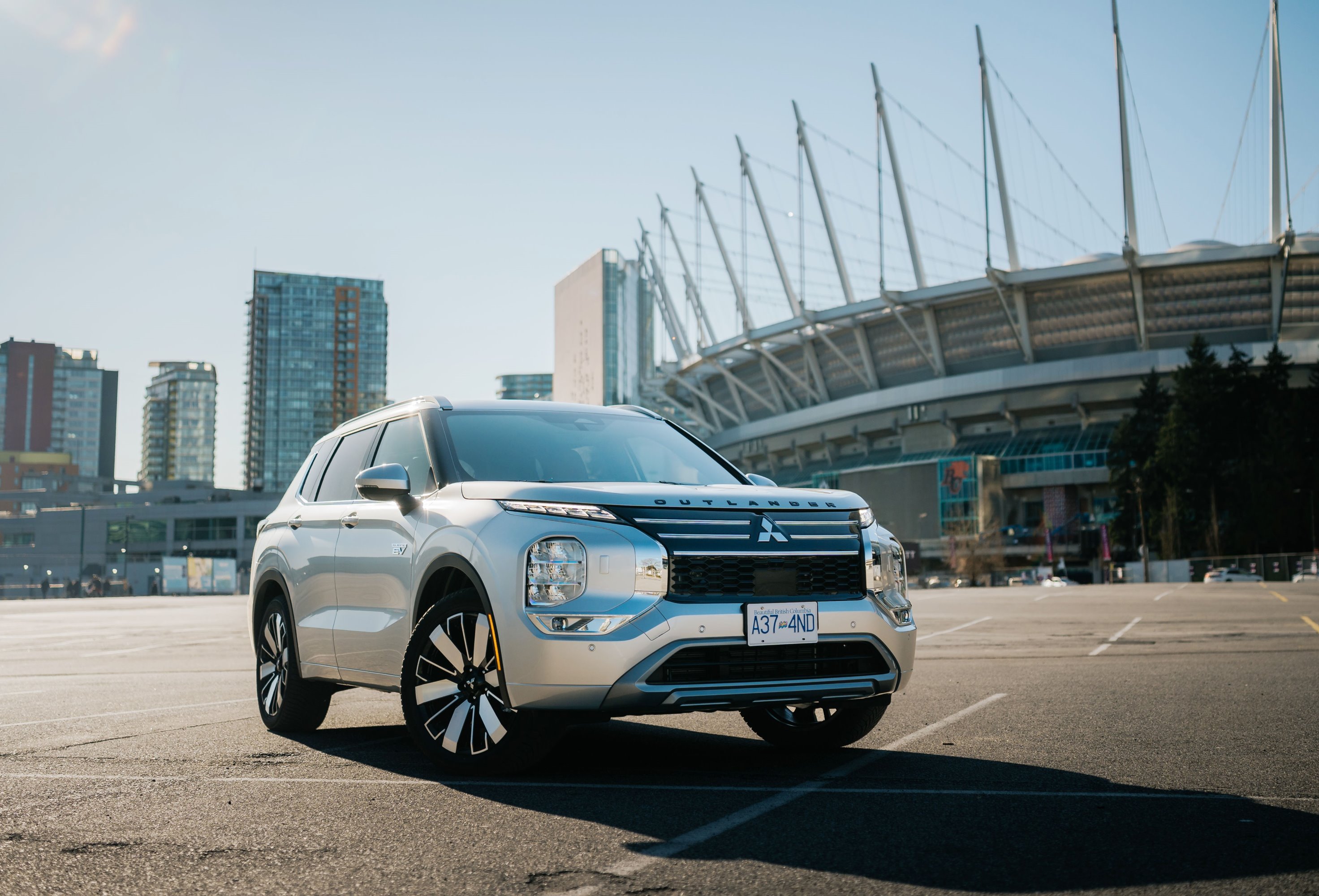 2026 Mitsubishi Outlander PHEV outside BC Place