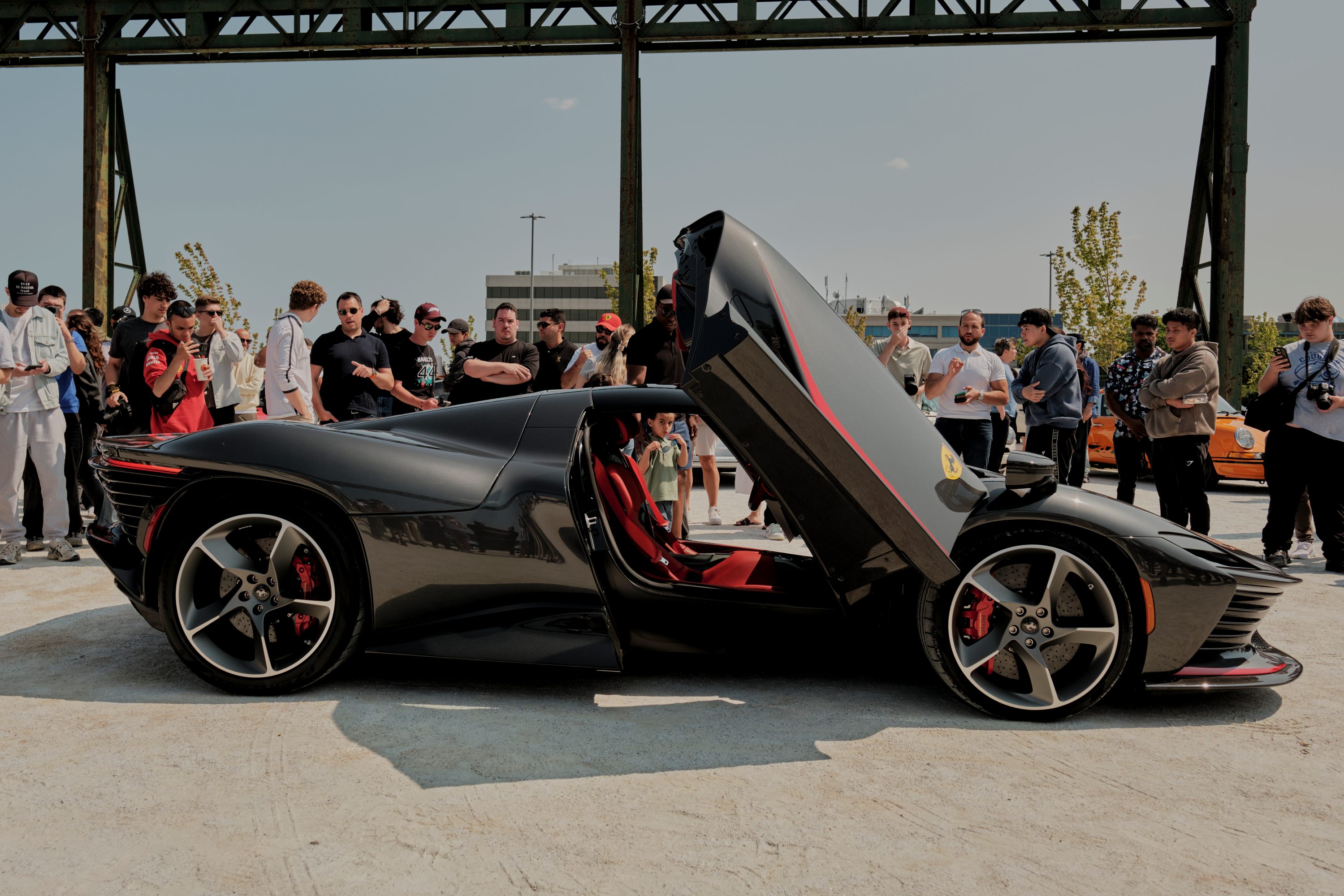 Black Ferrari outside Royalmount