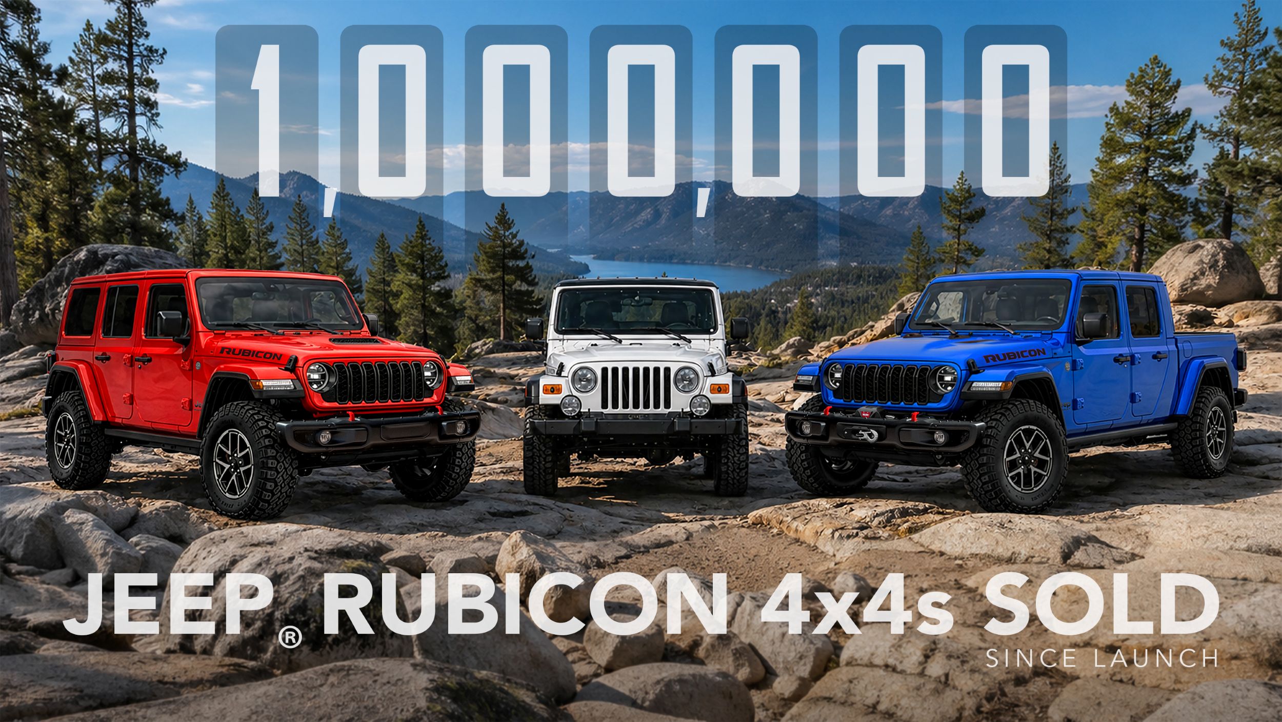 1 million Rubicon sales Jeep graphic