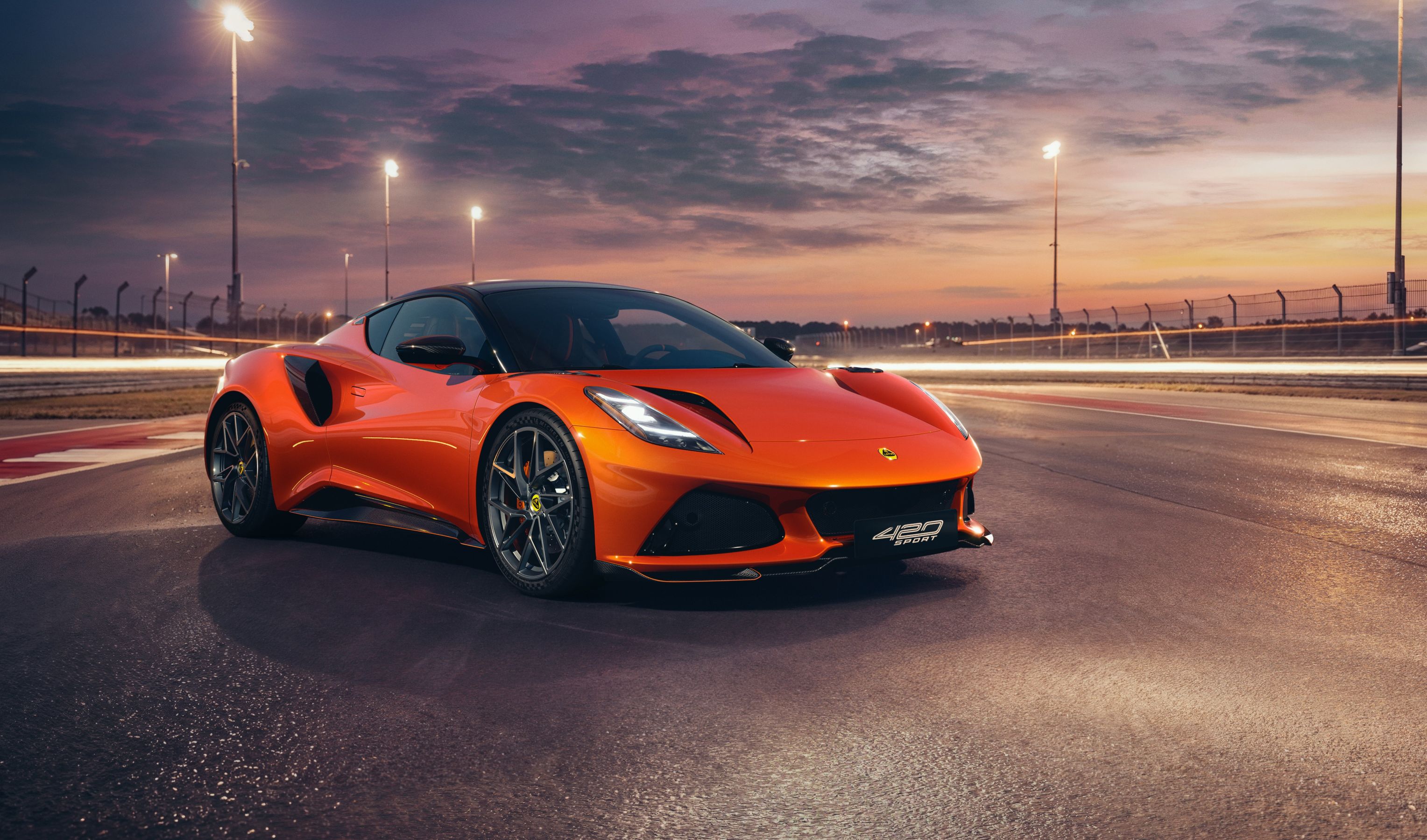 Lotus Emira 420 Sport parked at track