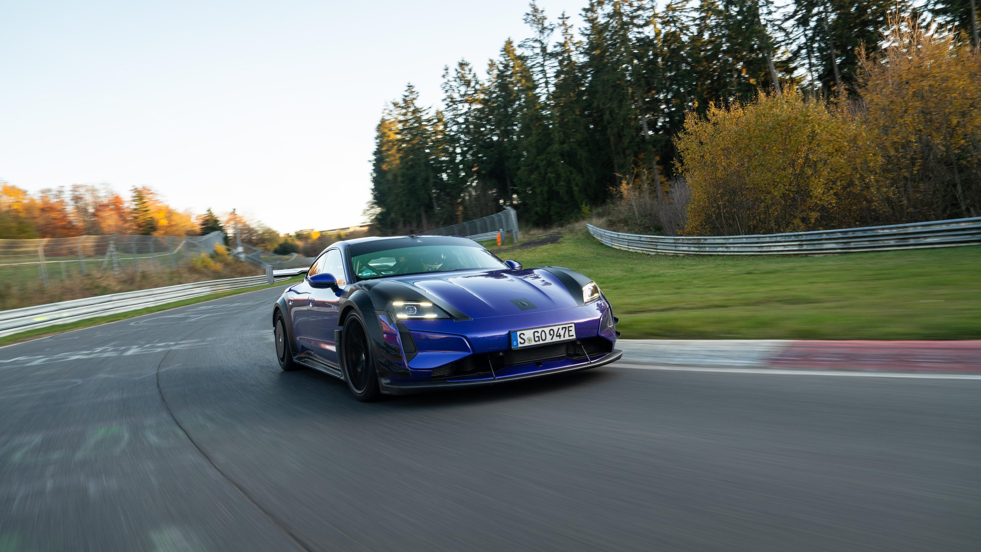 Porsche Taycan Turbo GT with the Weissach Package and the Manthey Kit at Nürburgring Nordschleife