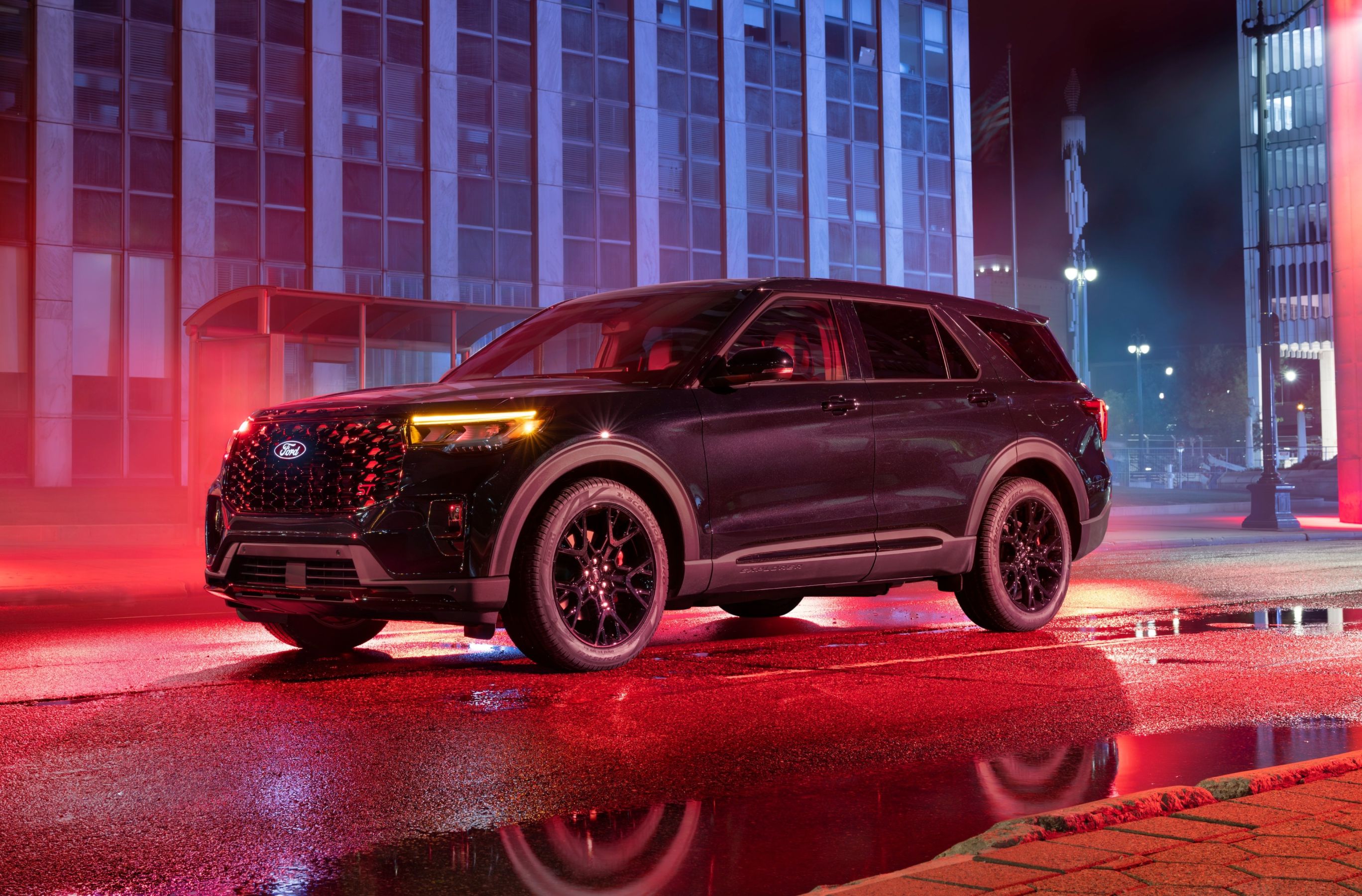 2027 Ford Explorer ST with Sinister package front and side