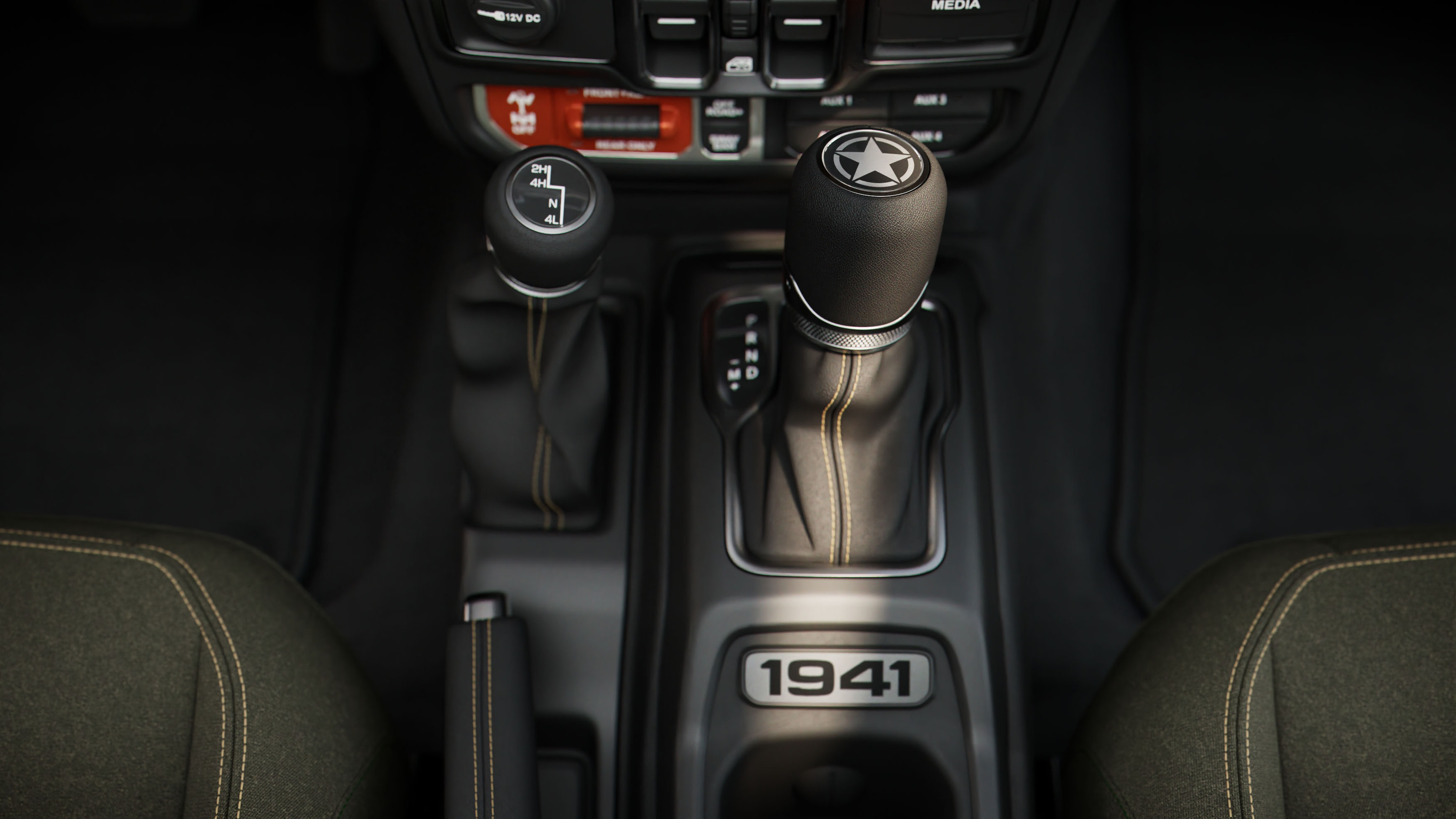 2027 Jeep Wrangler Sarge shifter and plaque