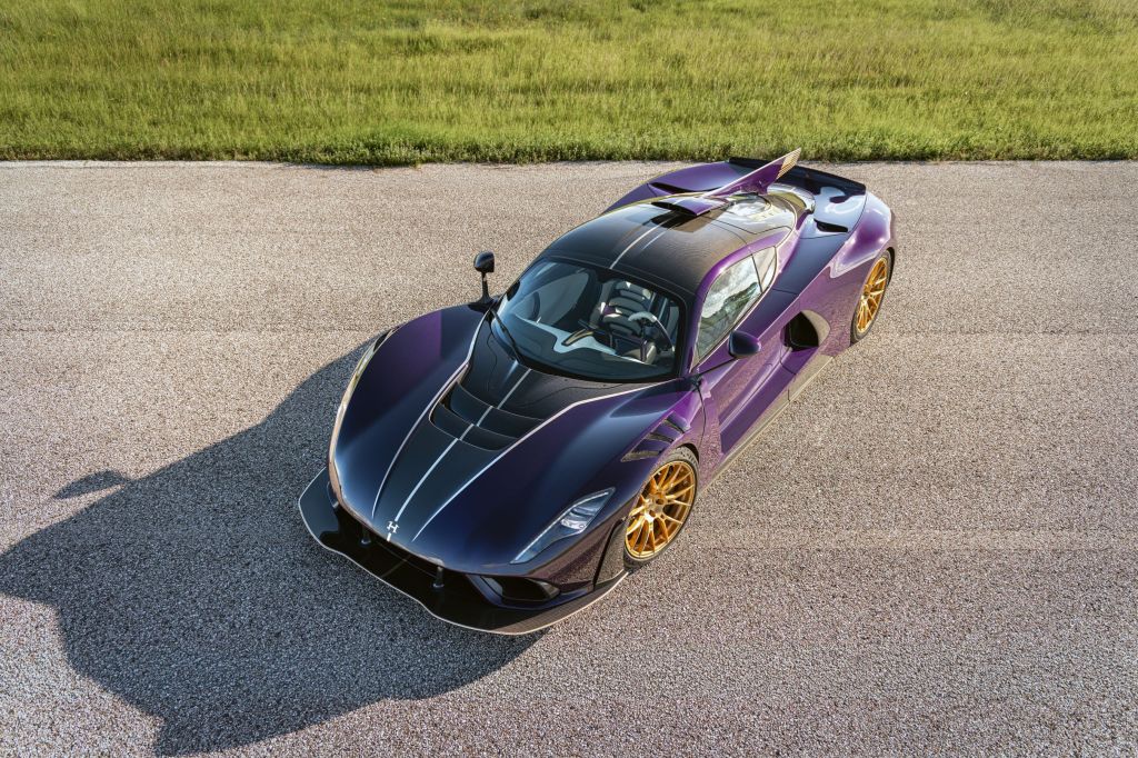 Hennessey Venom F5-M front and side from overhead