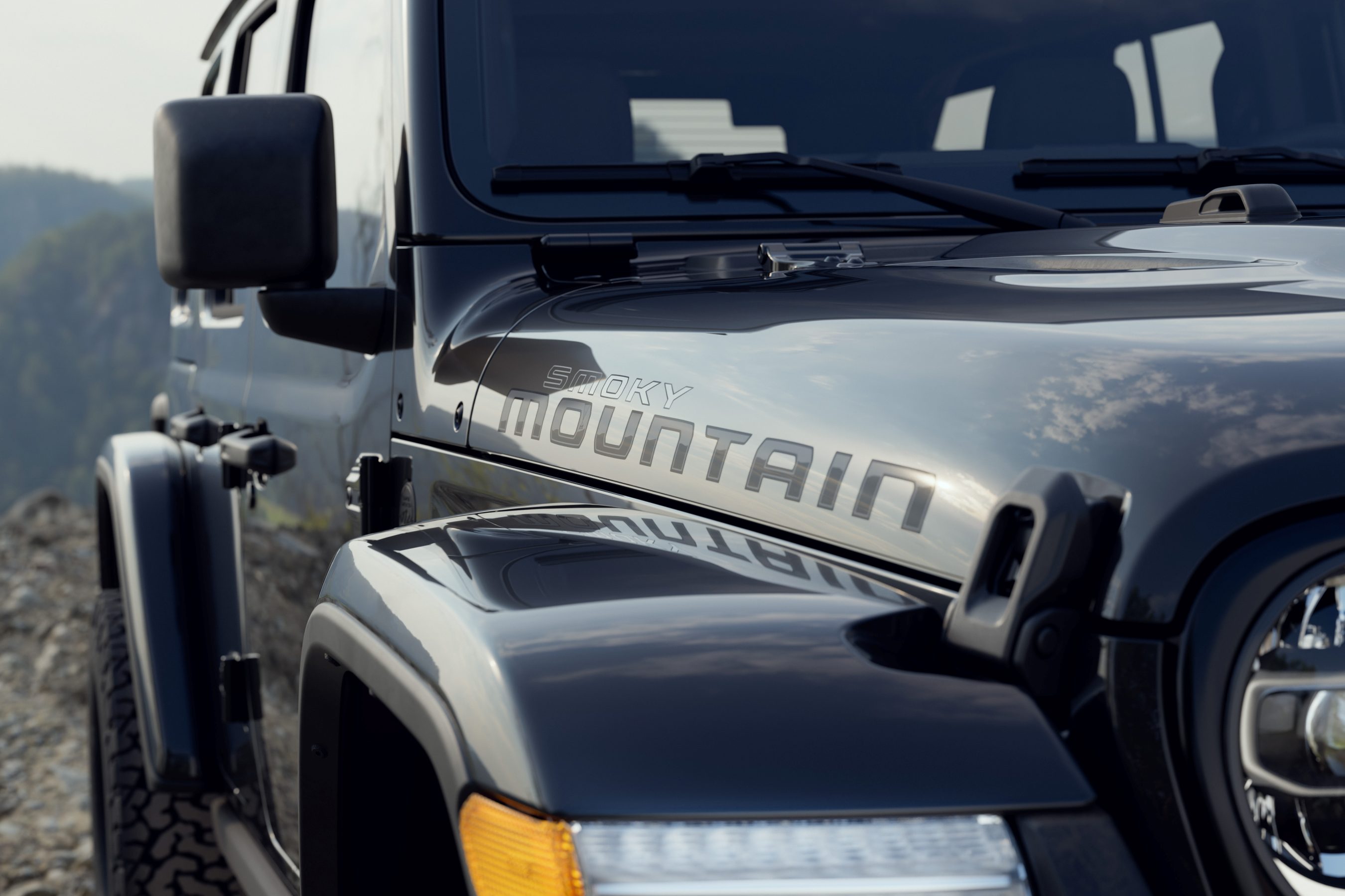 2027 Jeep Wrangler Smoky Mountain hood-side decal