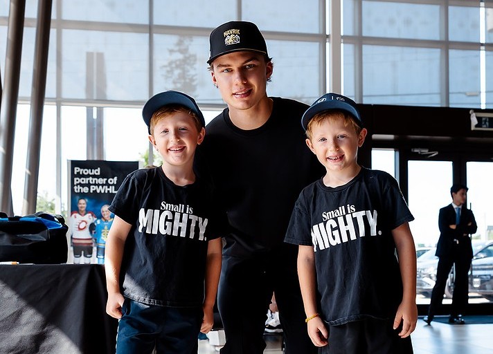 Connor Bedard with Weston and Bennett Openshaw