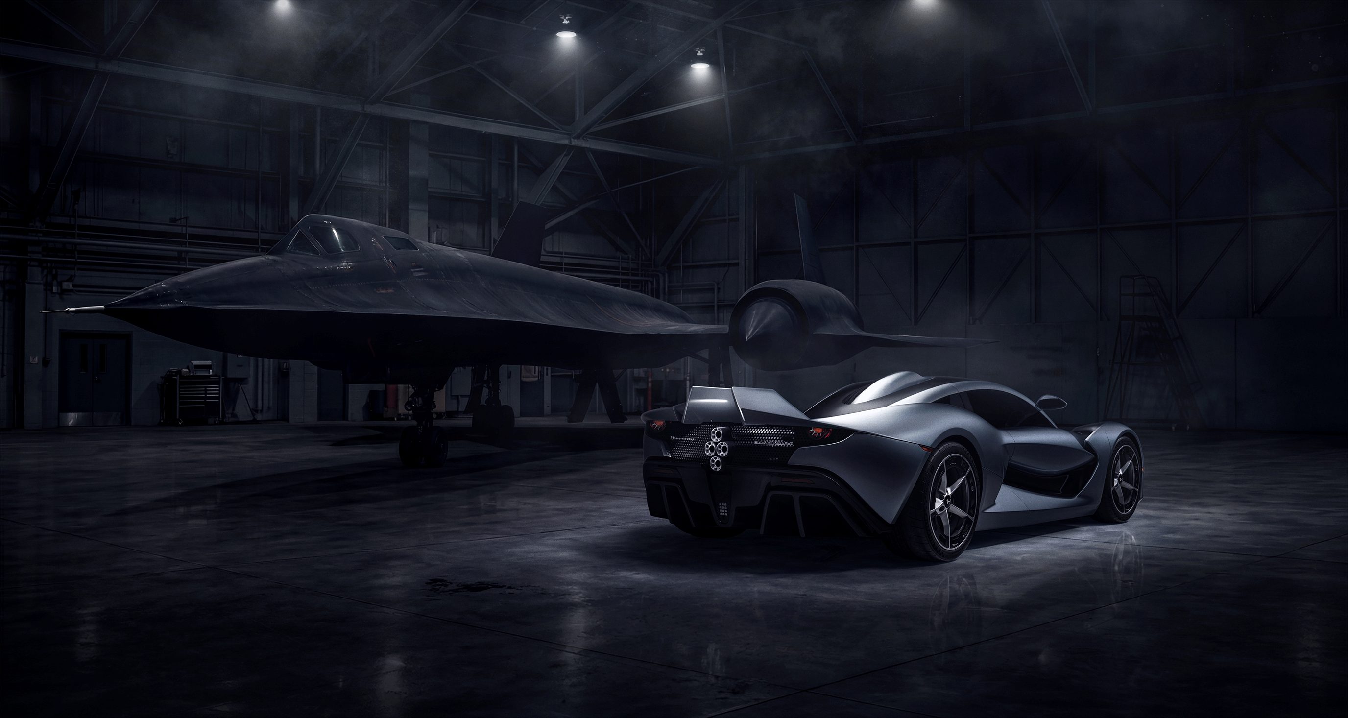 Hennessey Blackbird with Lockheed SR-71 Blackbird