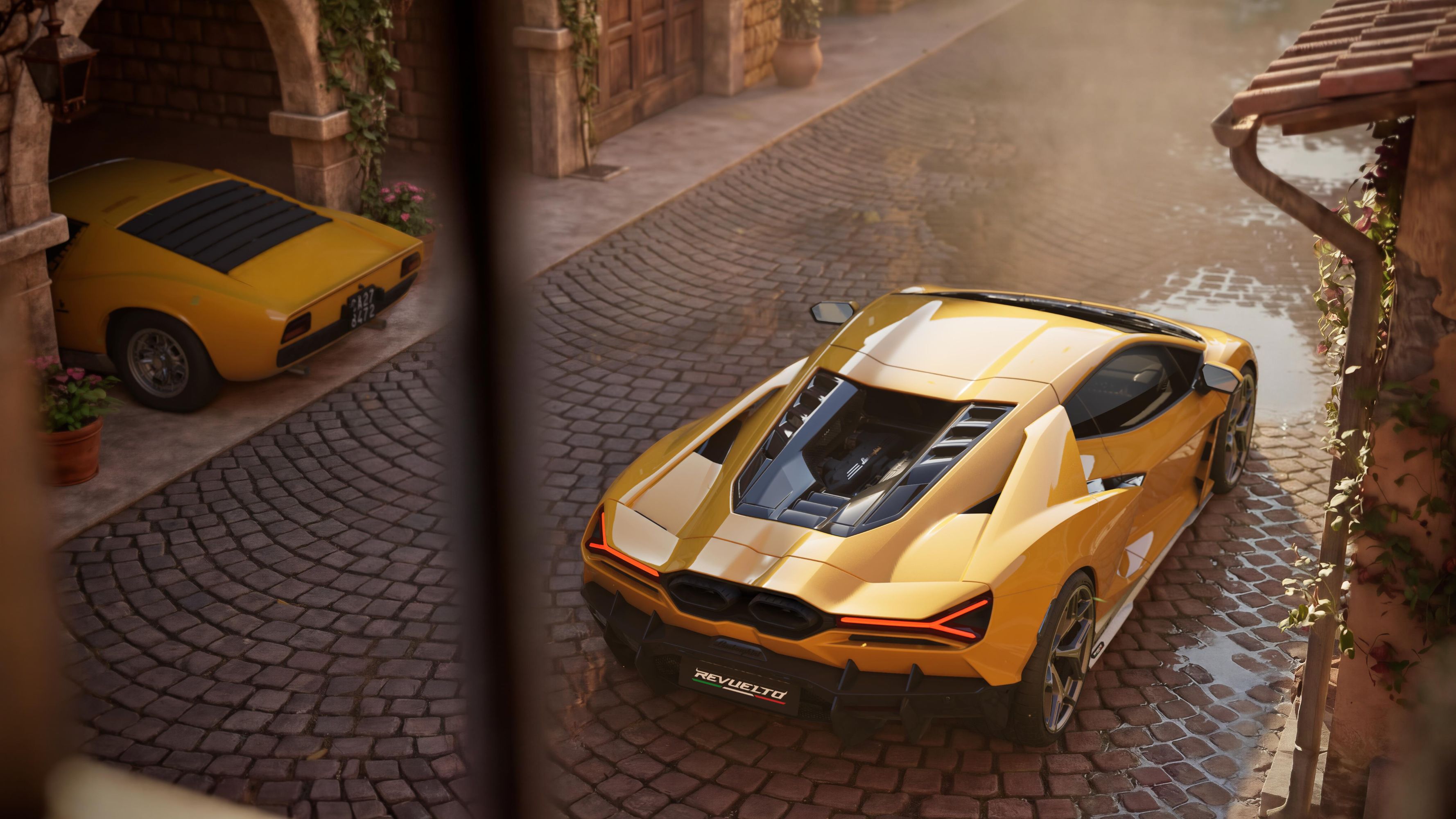 Lamborghini Revuelto Miura 60° Homage with Miura in yellow