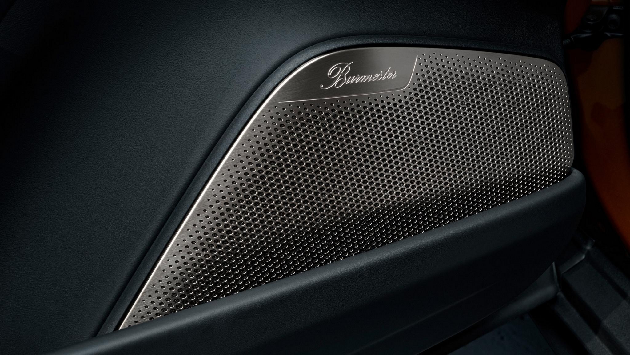 Burmester speaker grille on Porsche vehicle