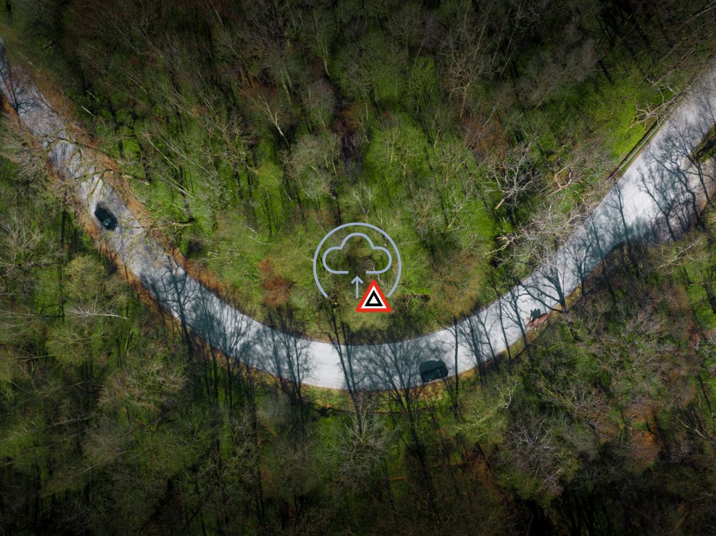 Volvo road hazard illustration