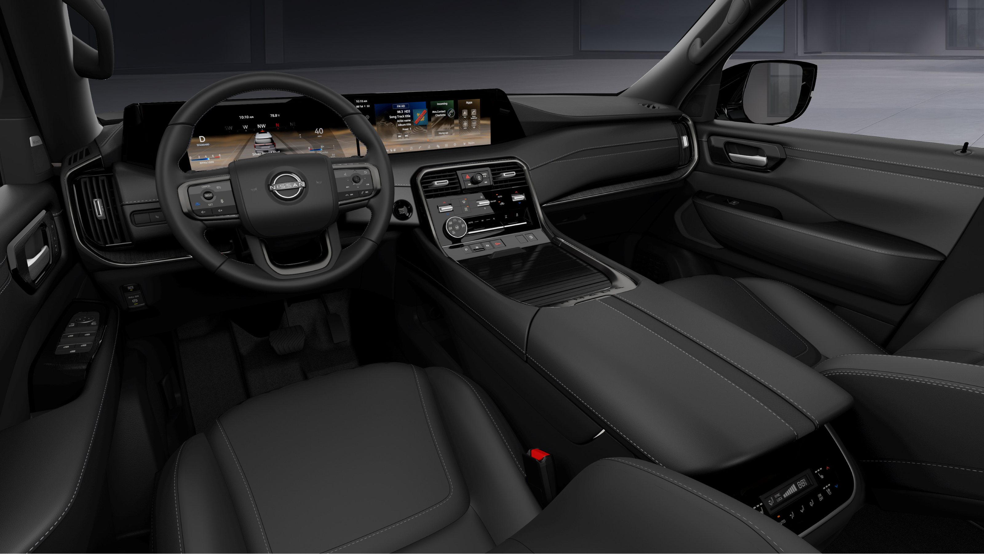 2027 Nissan Armada Dark Armor interior front