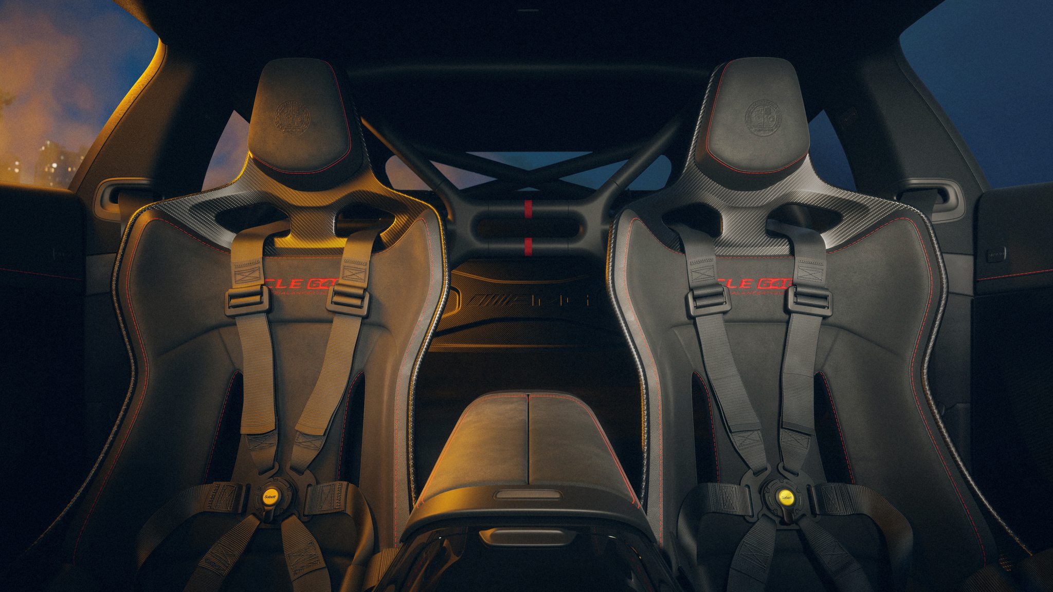 Mercedes-AMG CLE 646 Spezialanfertigung seats with six-point harnesses