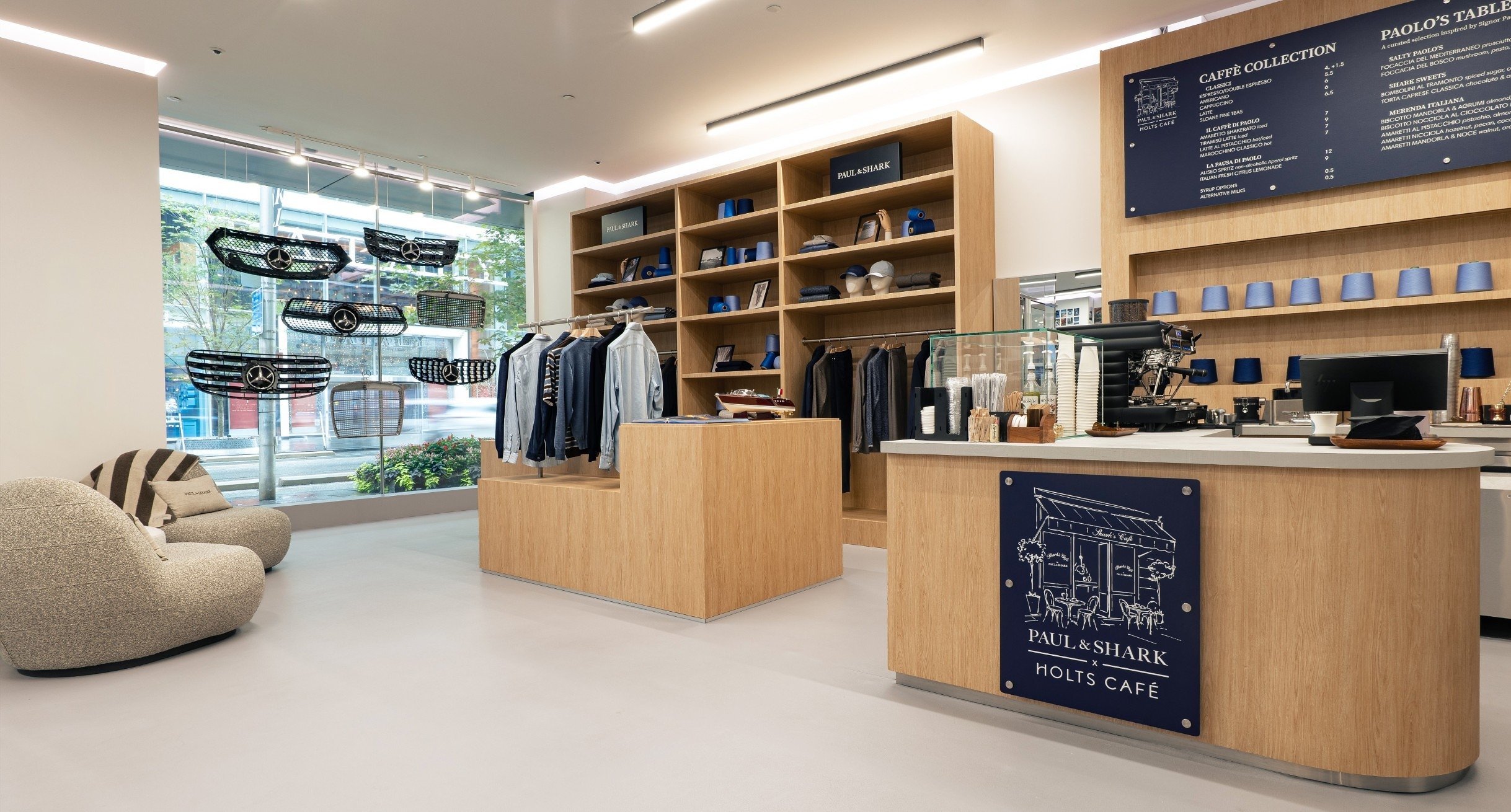 Paul and Shark merchandise at Mercedes-Benz Studio Toronto