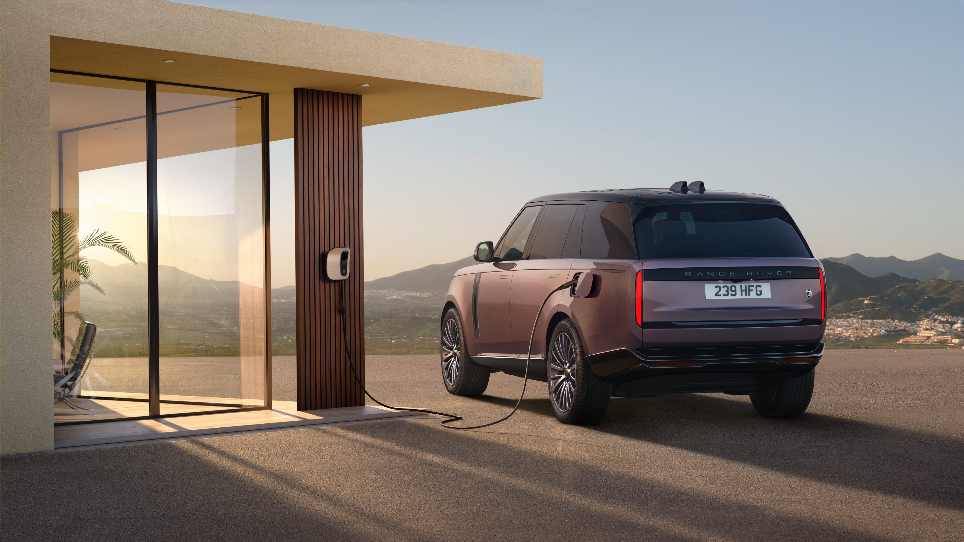 Range Rover Electric plugged in
