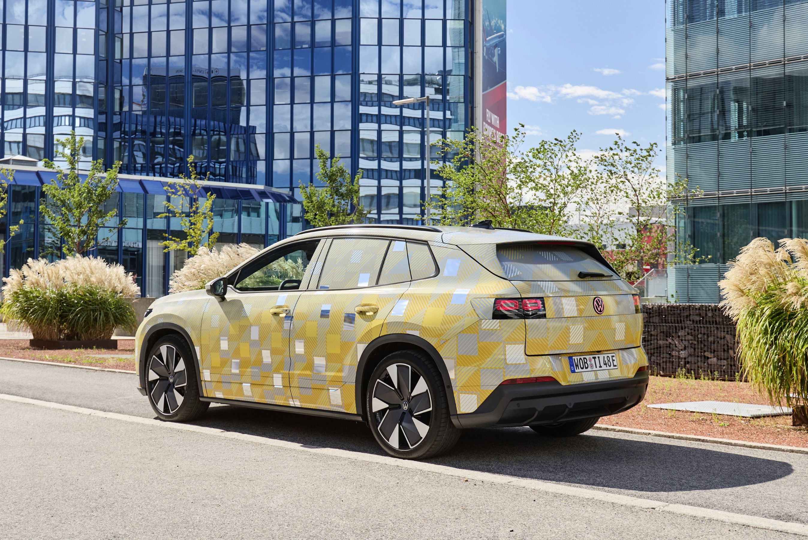 Volkswagen ID. Tiguan prototype under camouflage rear and side