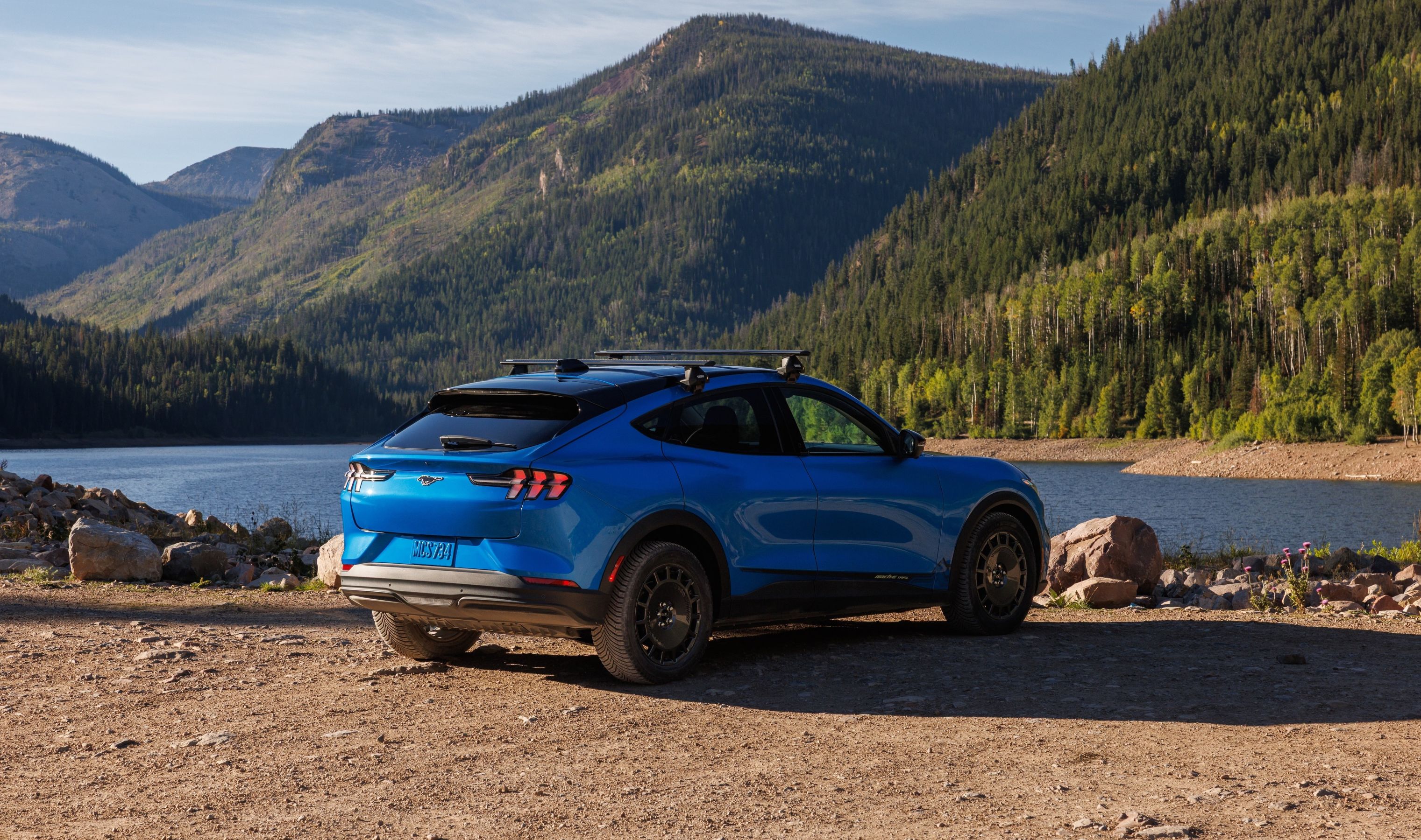 2027 Ford Mustang Mach-E Trail rear and side