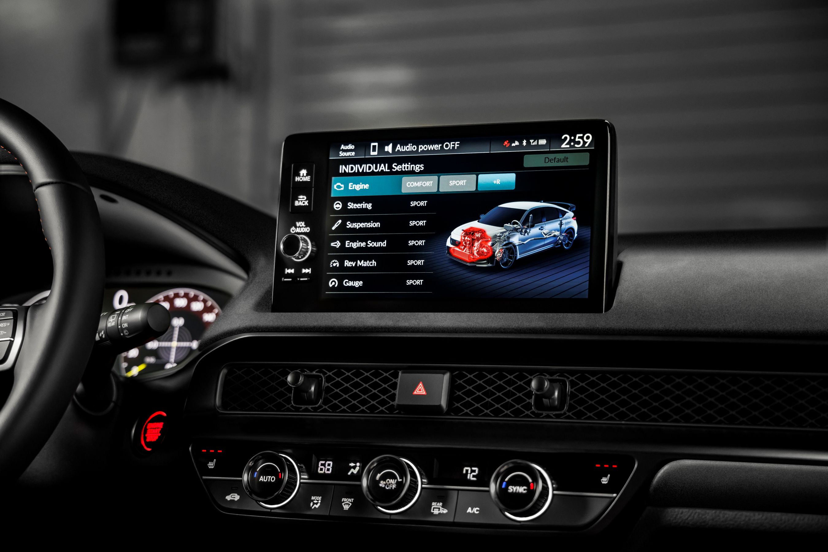 2027 Honda Civic Type R centre screen