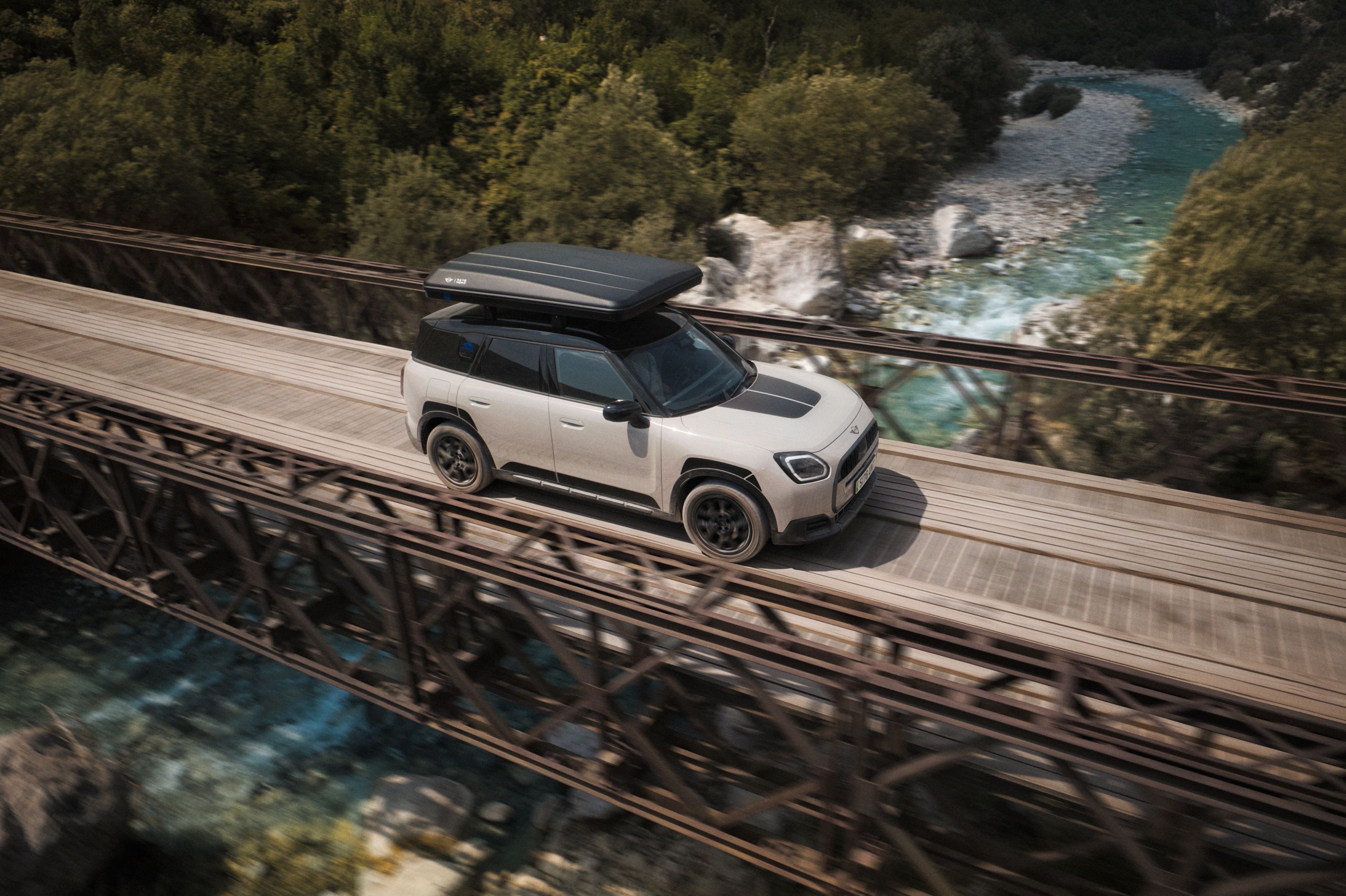 Mini Countryman Untamed Edition driving across bridge