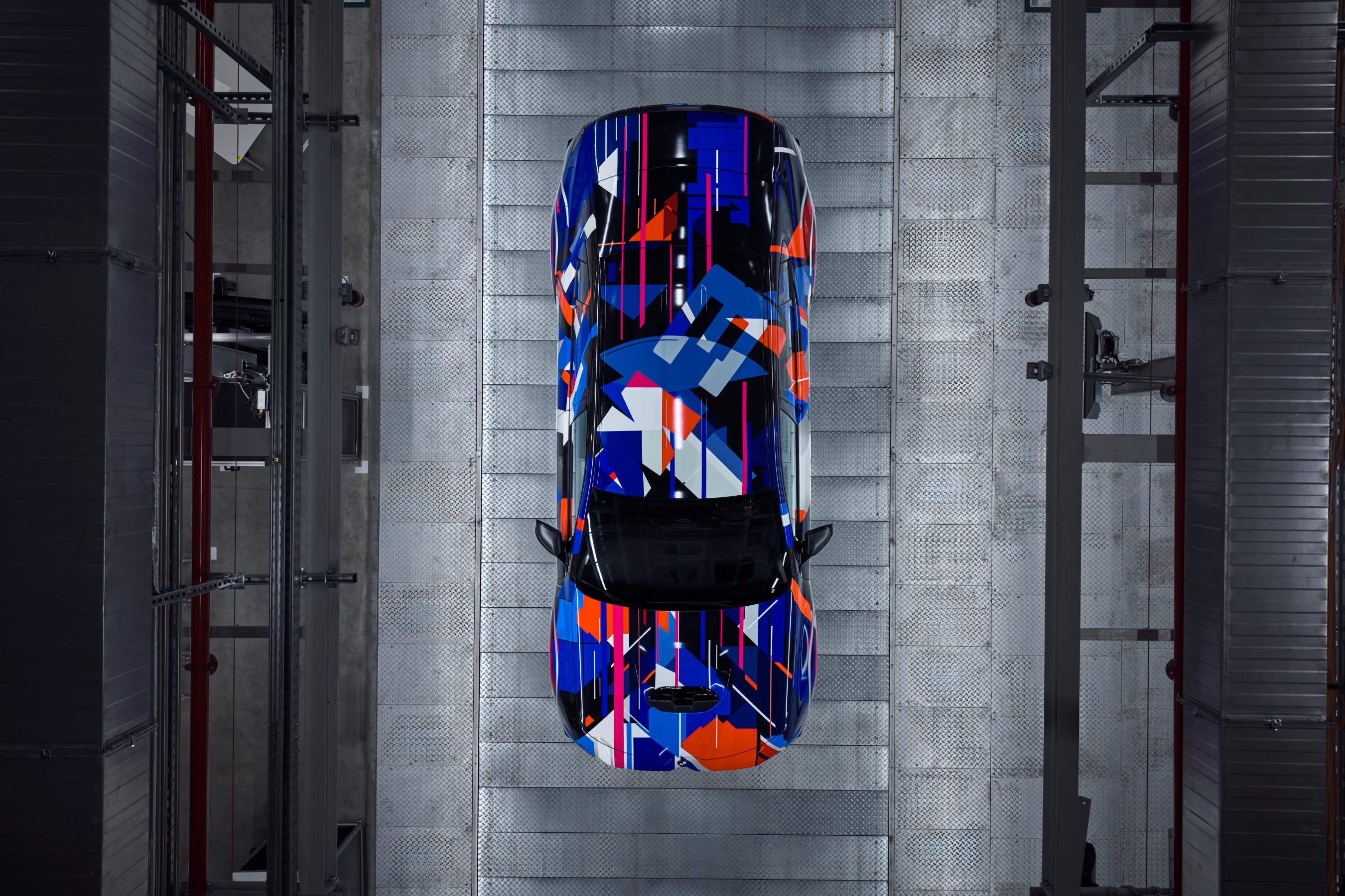 Electric BMW M3 prototype from above