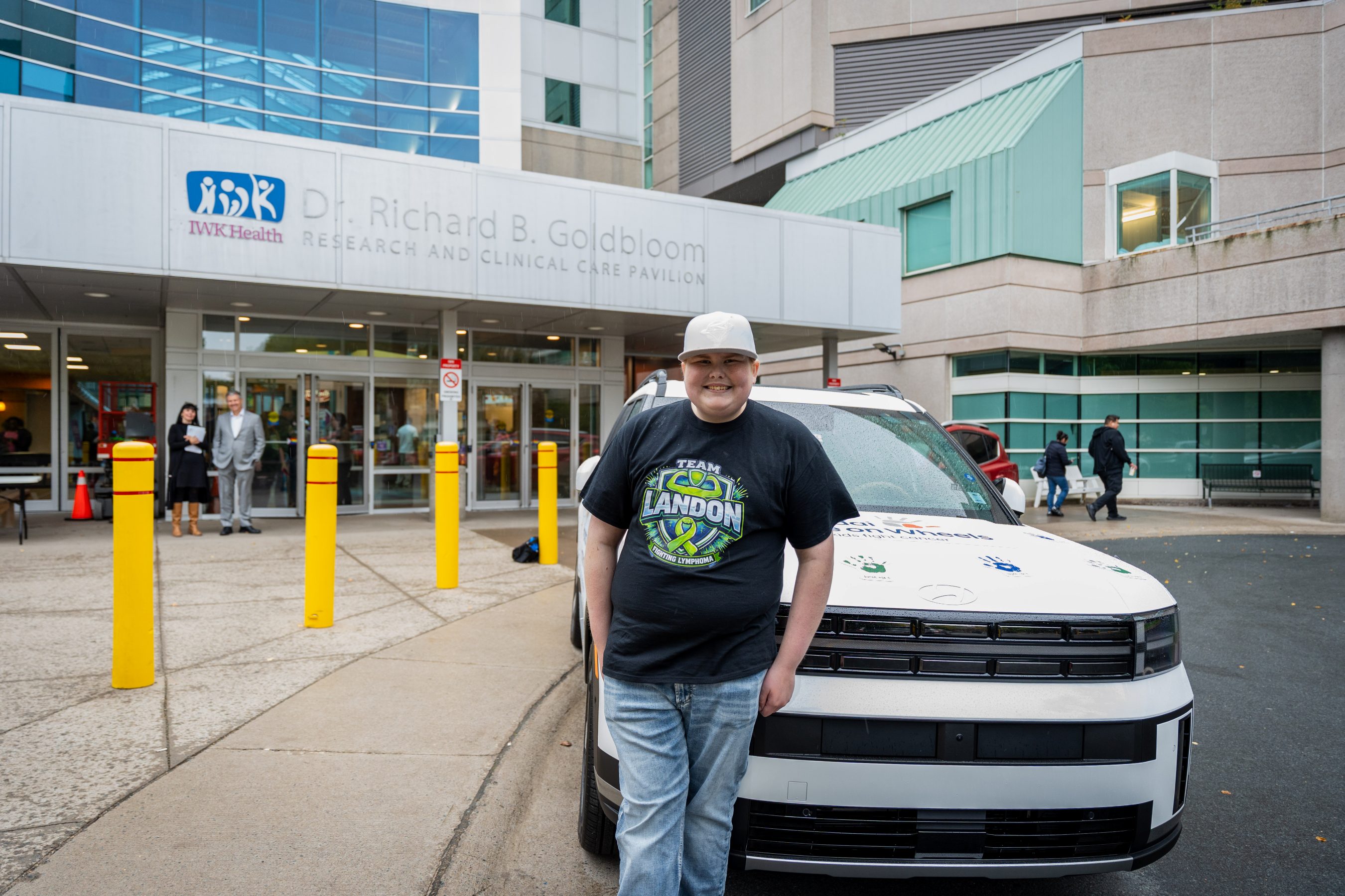 Boy with Hyundai vehicle outside IWK Health hospital