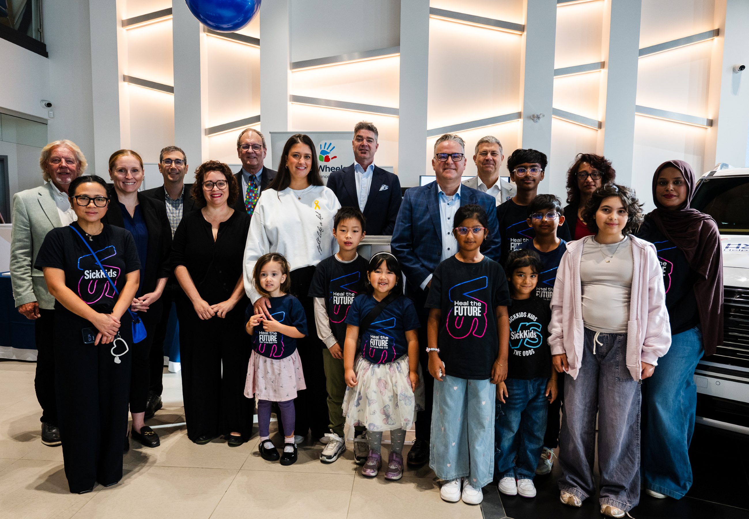 Hyundai Hope on Wheels group photo at SickKids
