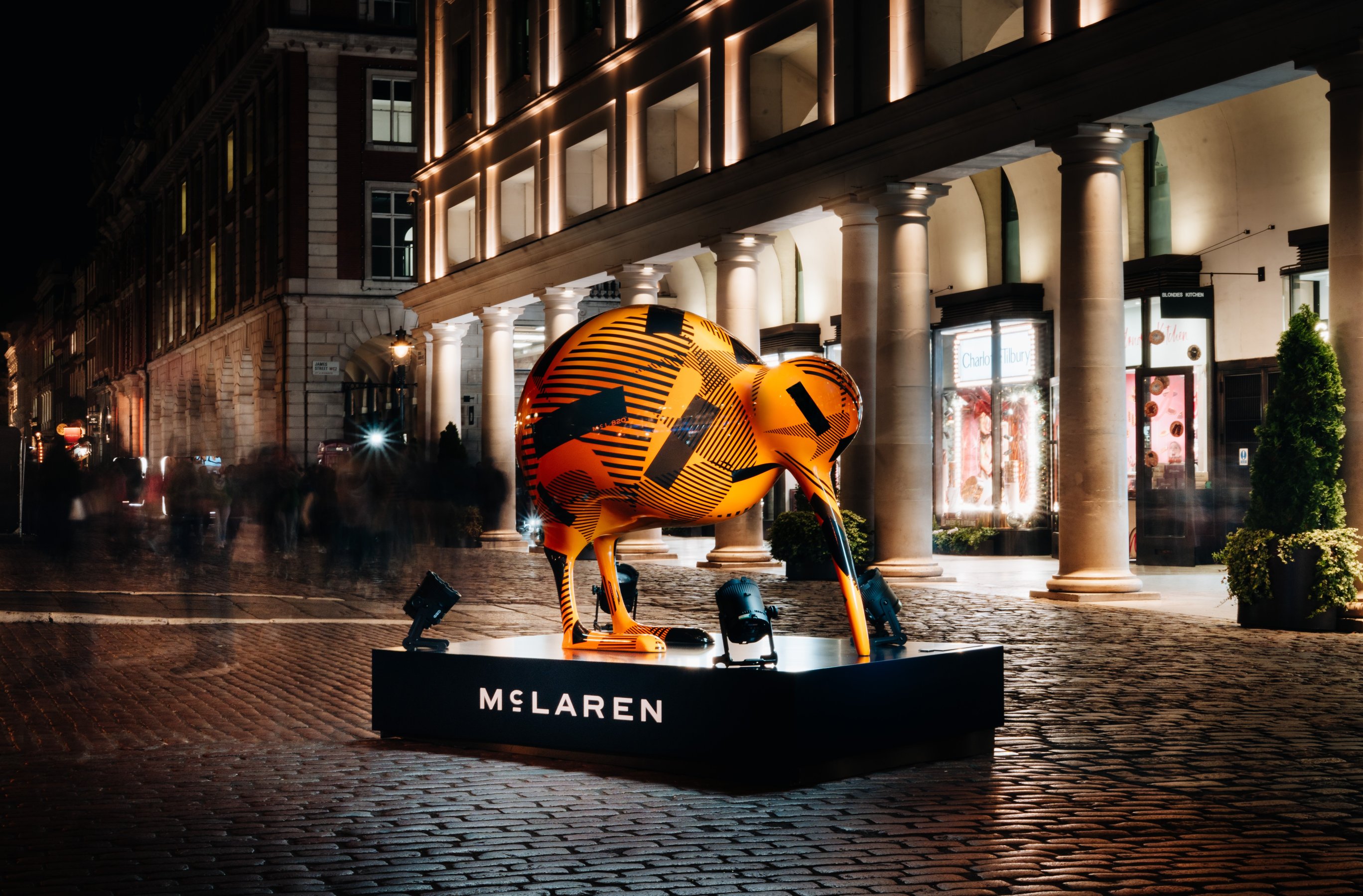 McLaren kiwi bird statue in central London