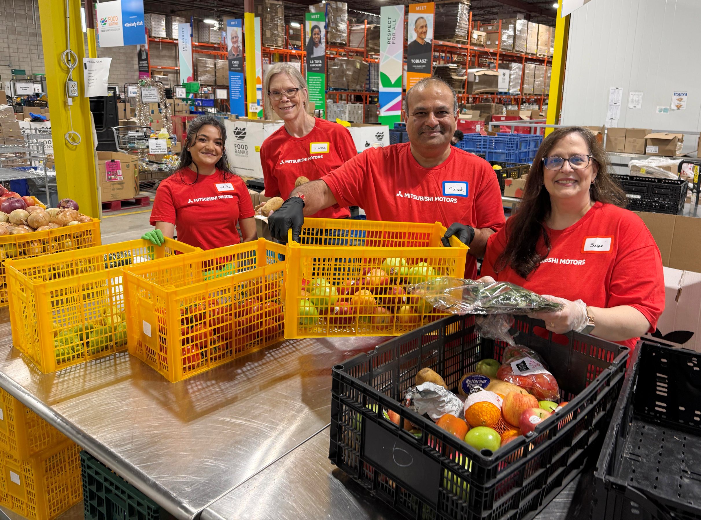 Mitsubishi Canada staff volunteer at a food bank
