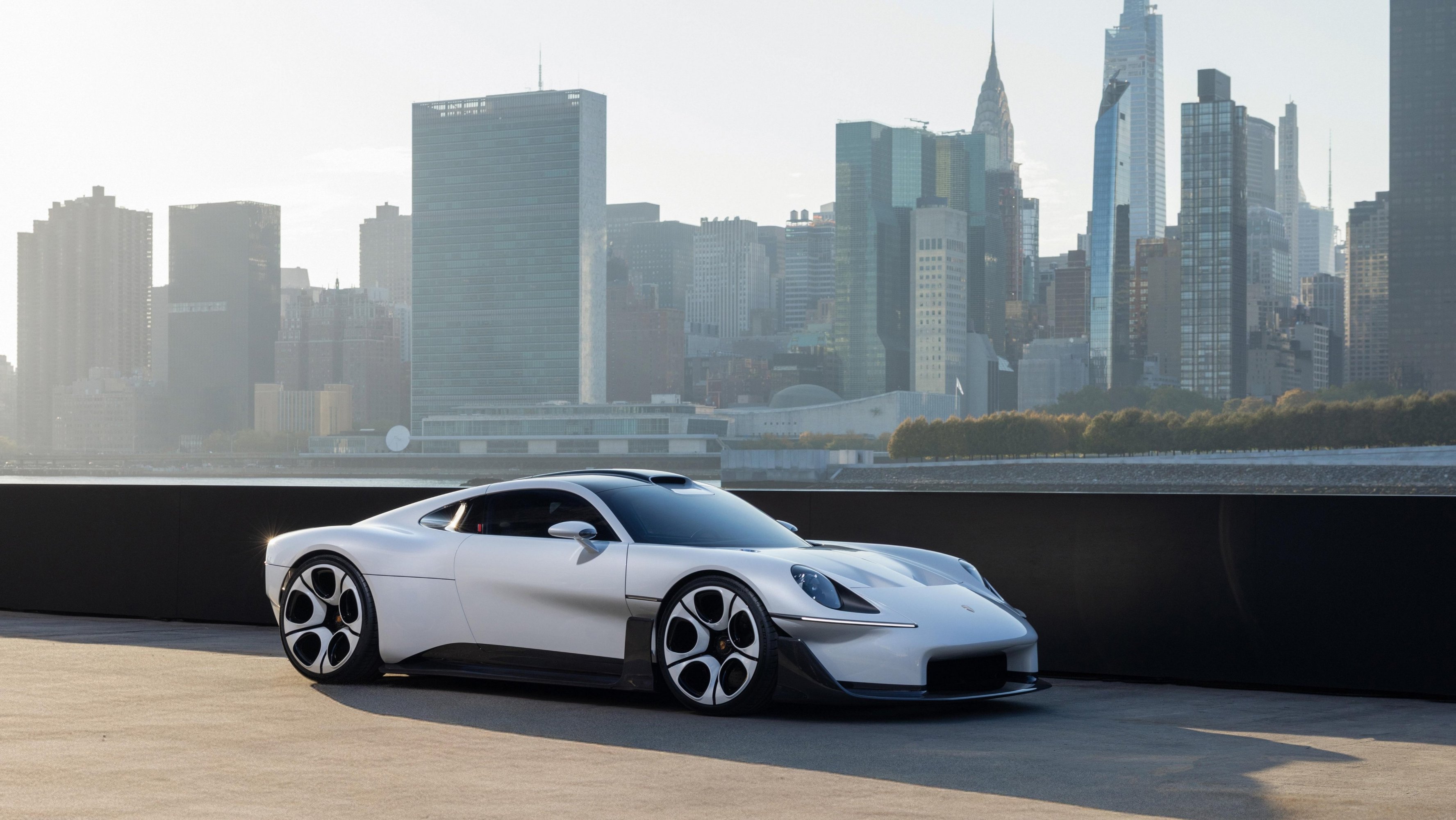 Porsche Mission S with Manhattan in background